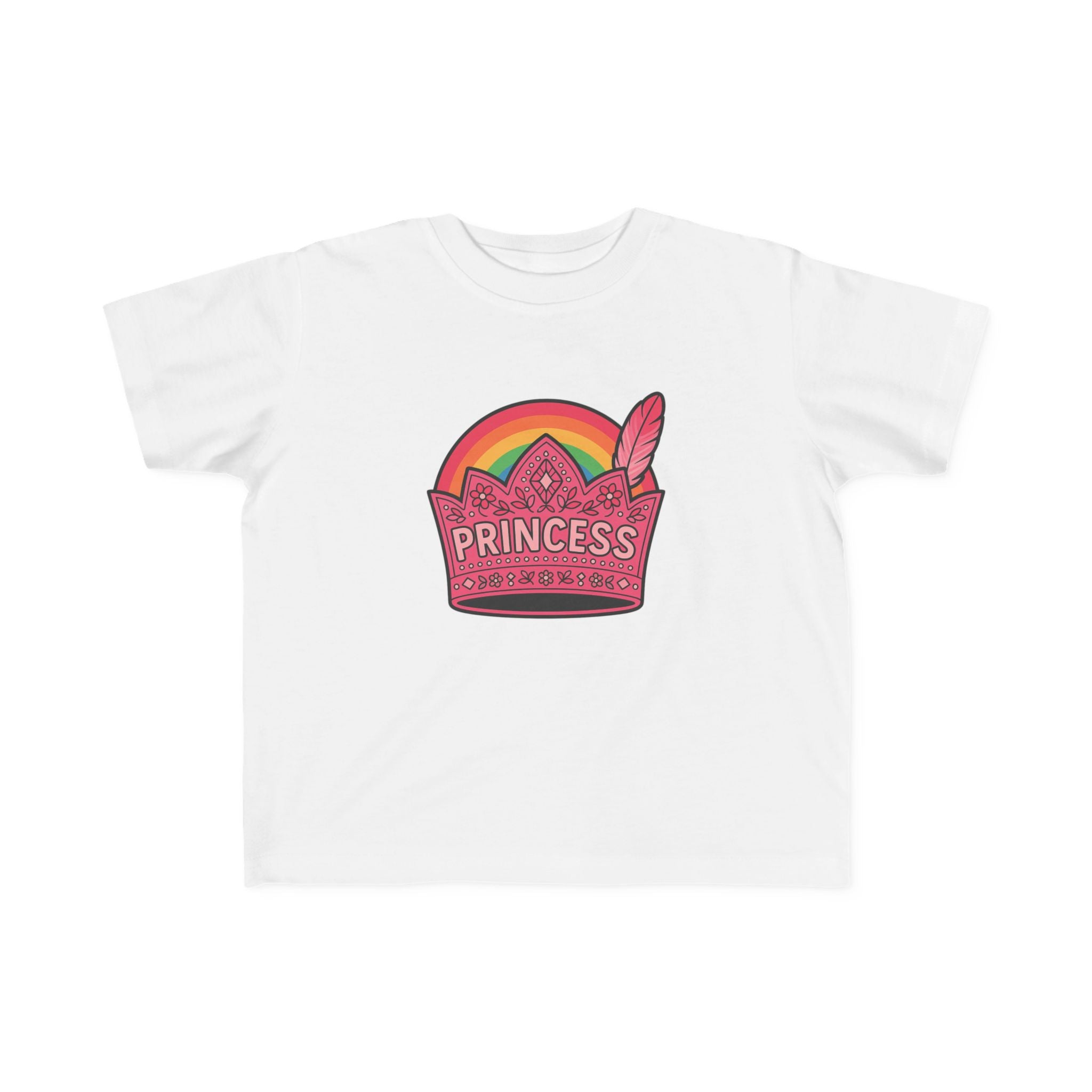 Princess Crown Toddler Tee — Colorful Rainbow Kids Shirt