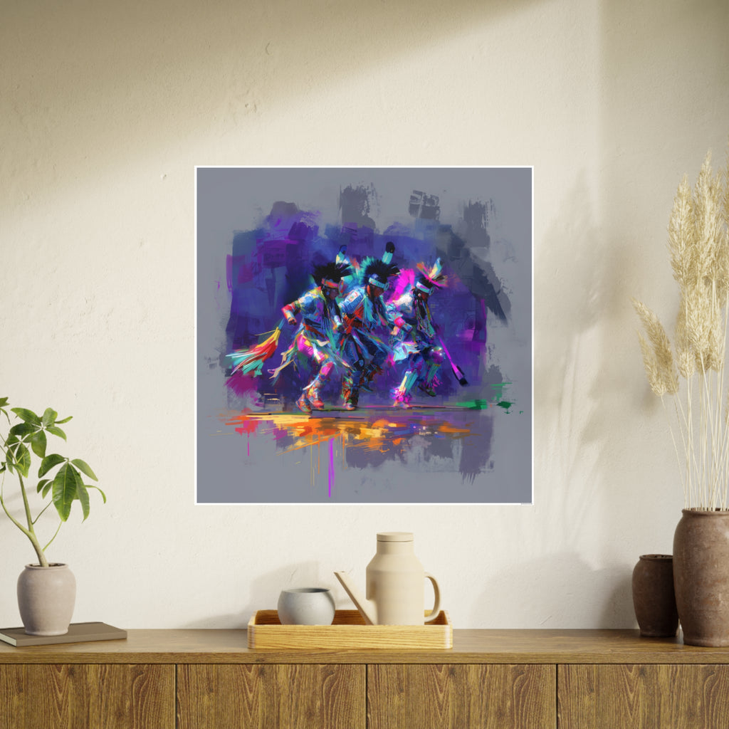 Abstract Neon Dance Photo Art Poster — Colorful Contemporary Wall Print