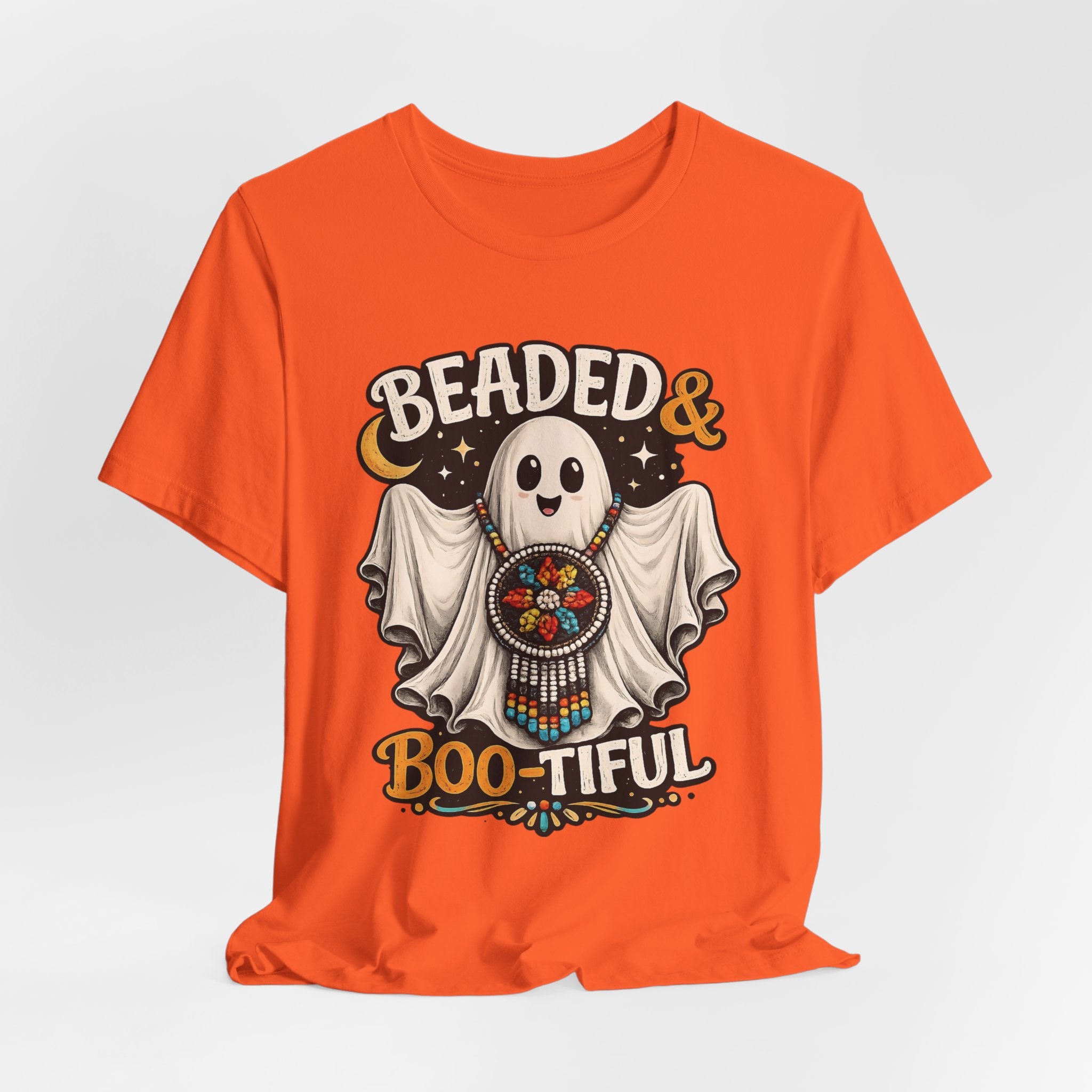 Beaded & Boo-tiful Ghost Tee — Halloween Costume Beadwork T‑Shirt