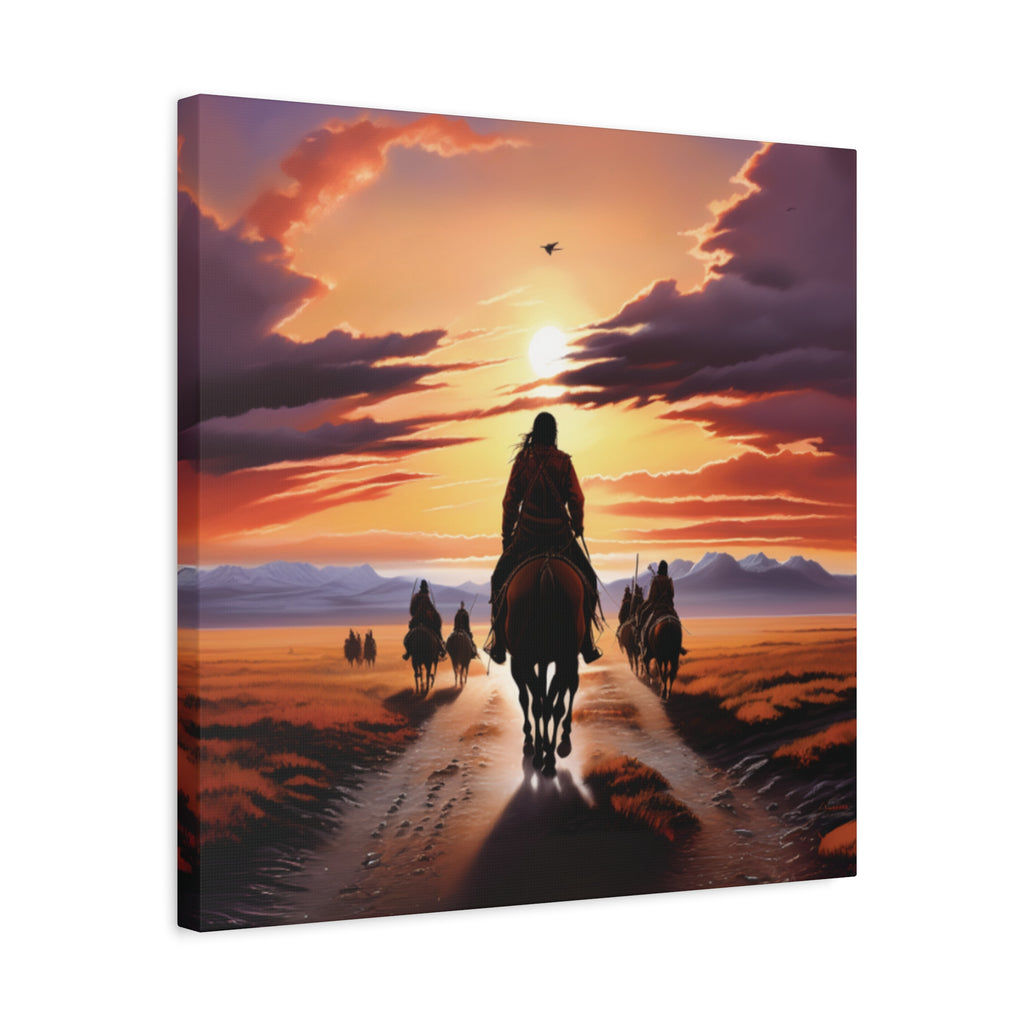 Sunset Horse Riding Canvas Art, Equestrian Home Decor, Wall Art, Western Art, Nature Lover Gift, Rustic Decor