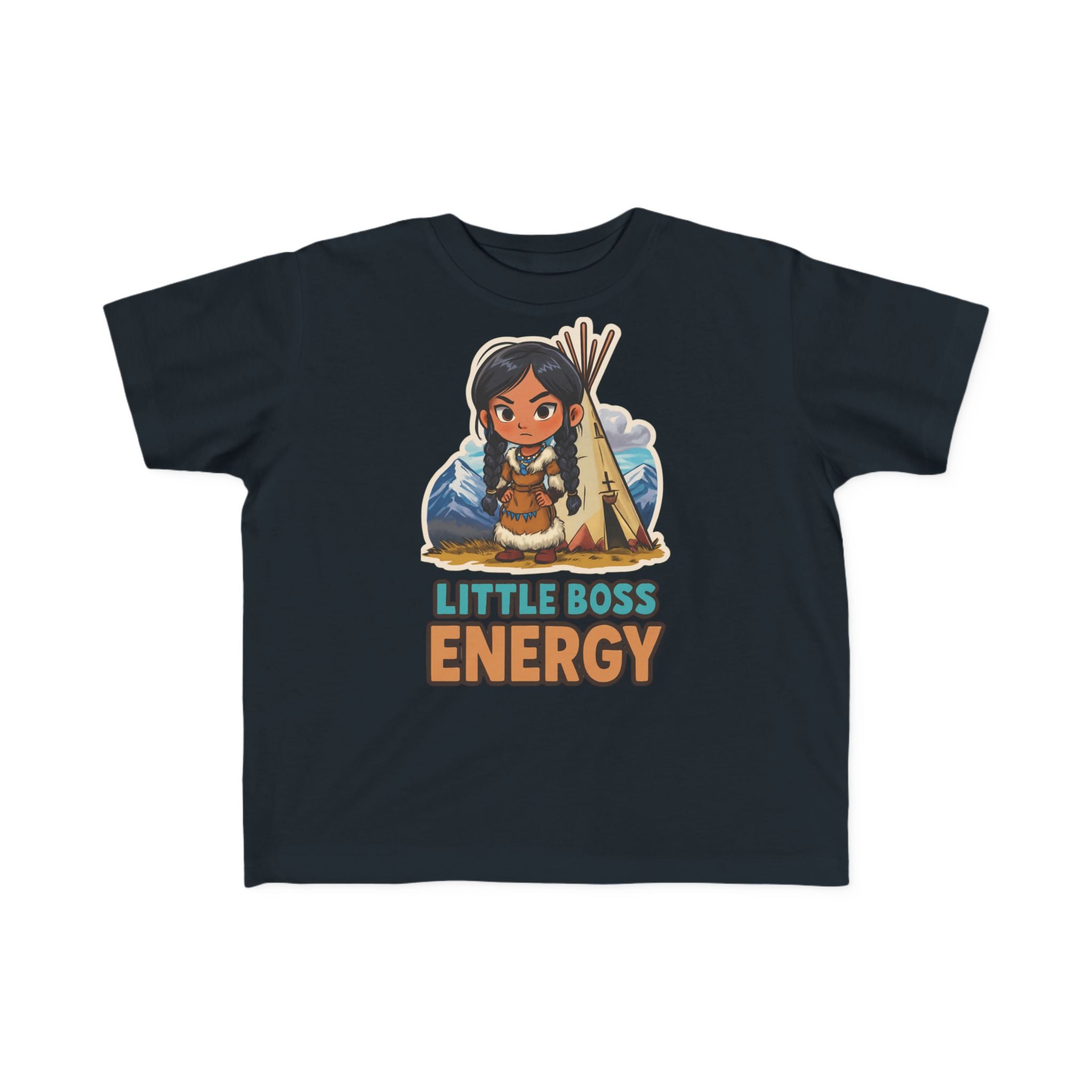 Toddler Tee — "Little Boss Energy" Native Girl Graphic