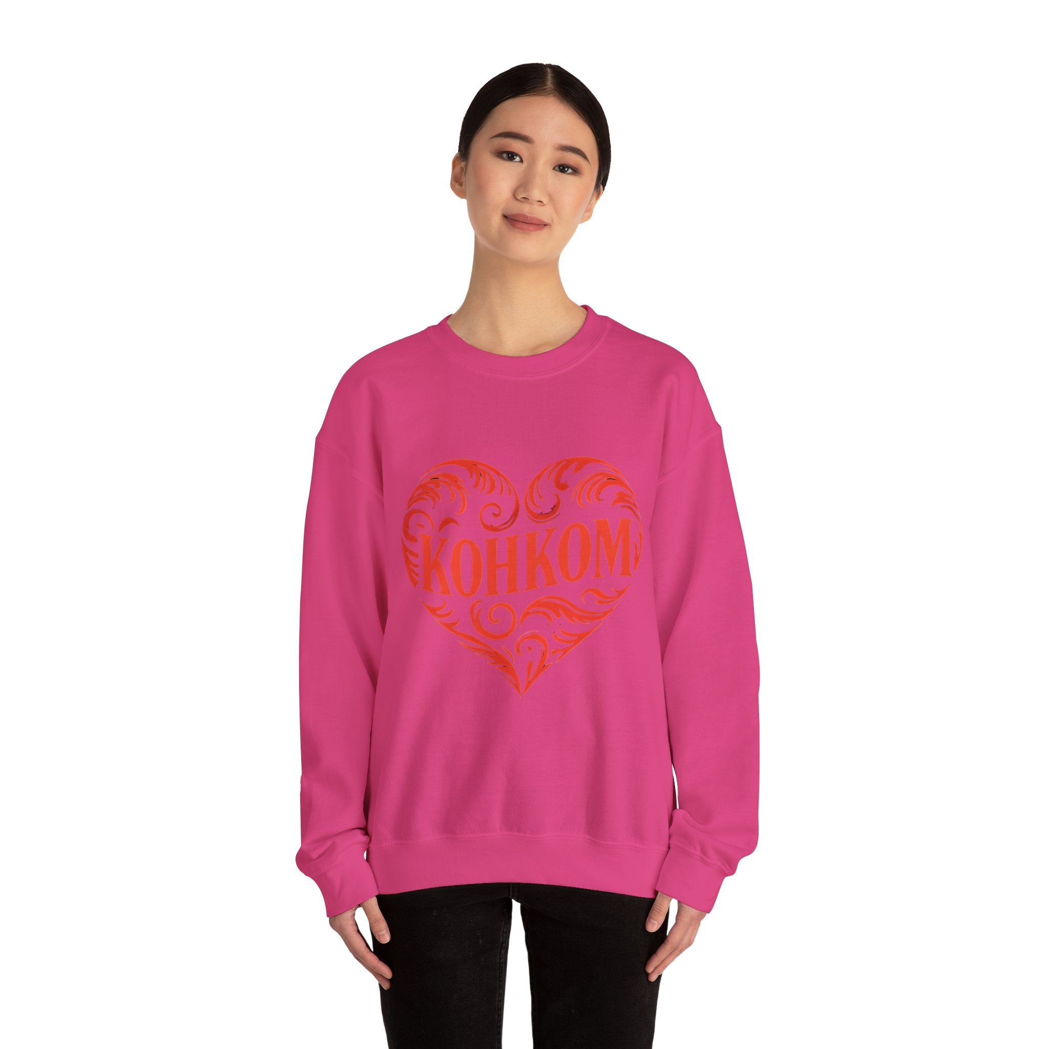 KOHKOM Heart Crewneck Sweatshirt — Floral Tribal Grandma Gift