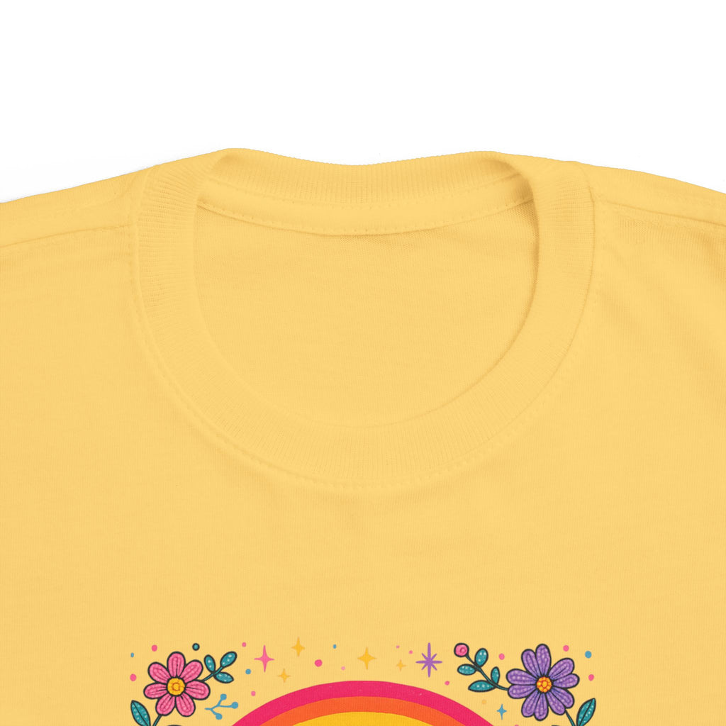 Toddler Princess Rainbow Tee — "Princess" Floral Graphic T-Shirt