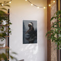Mystic Native Warrior Photo Art Poster — Dark Fog Lake Wall Print