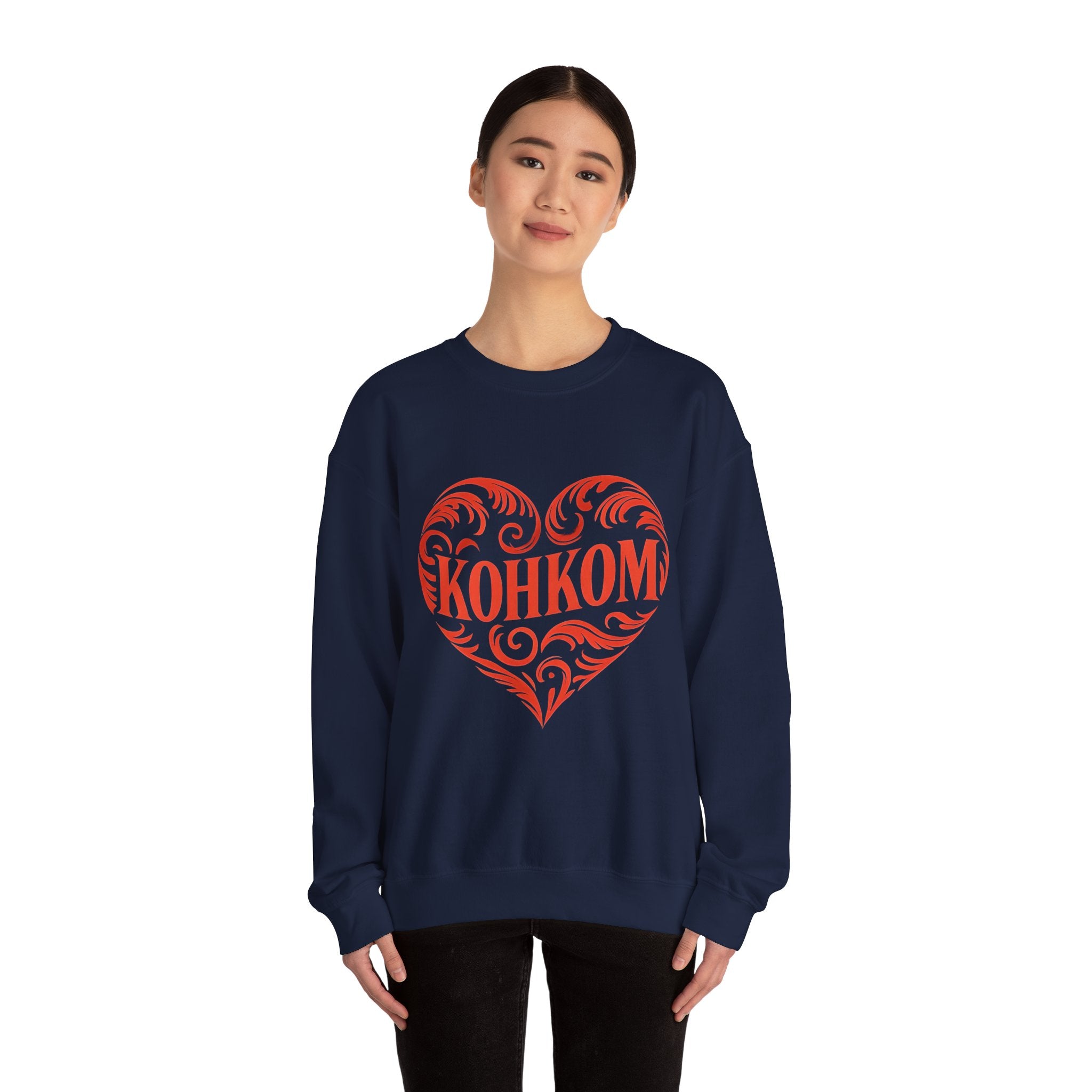 KOHKOM Heart Crewneck Sweatshirt — Floral Tribal Grandma Gift