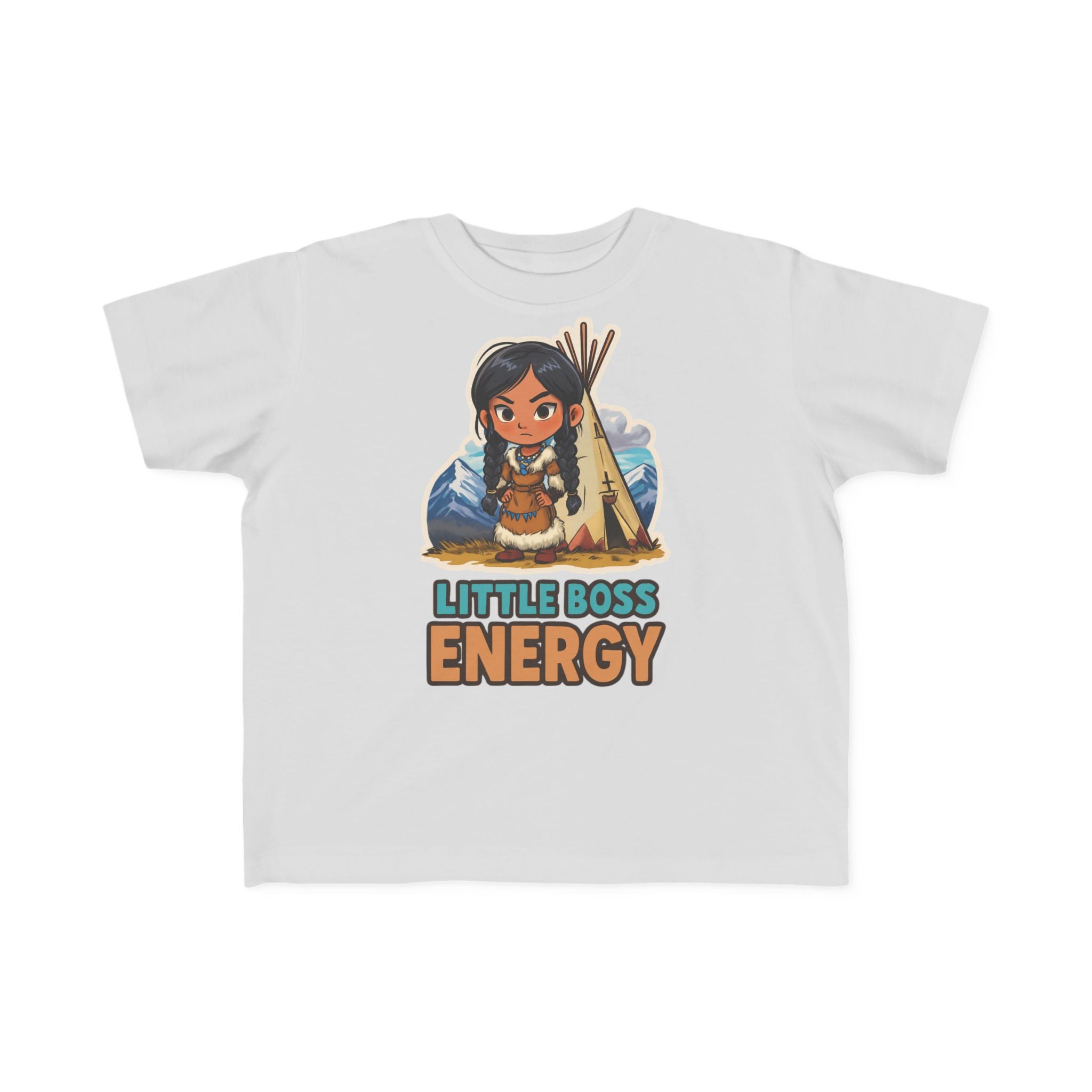 Toddler Tee — "Little Boss Energy" Native Girl Graphic