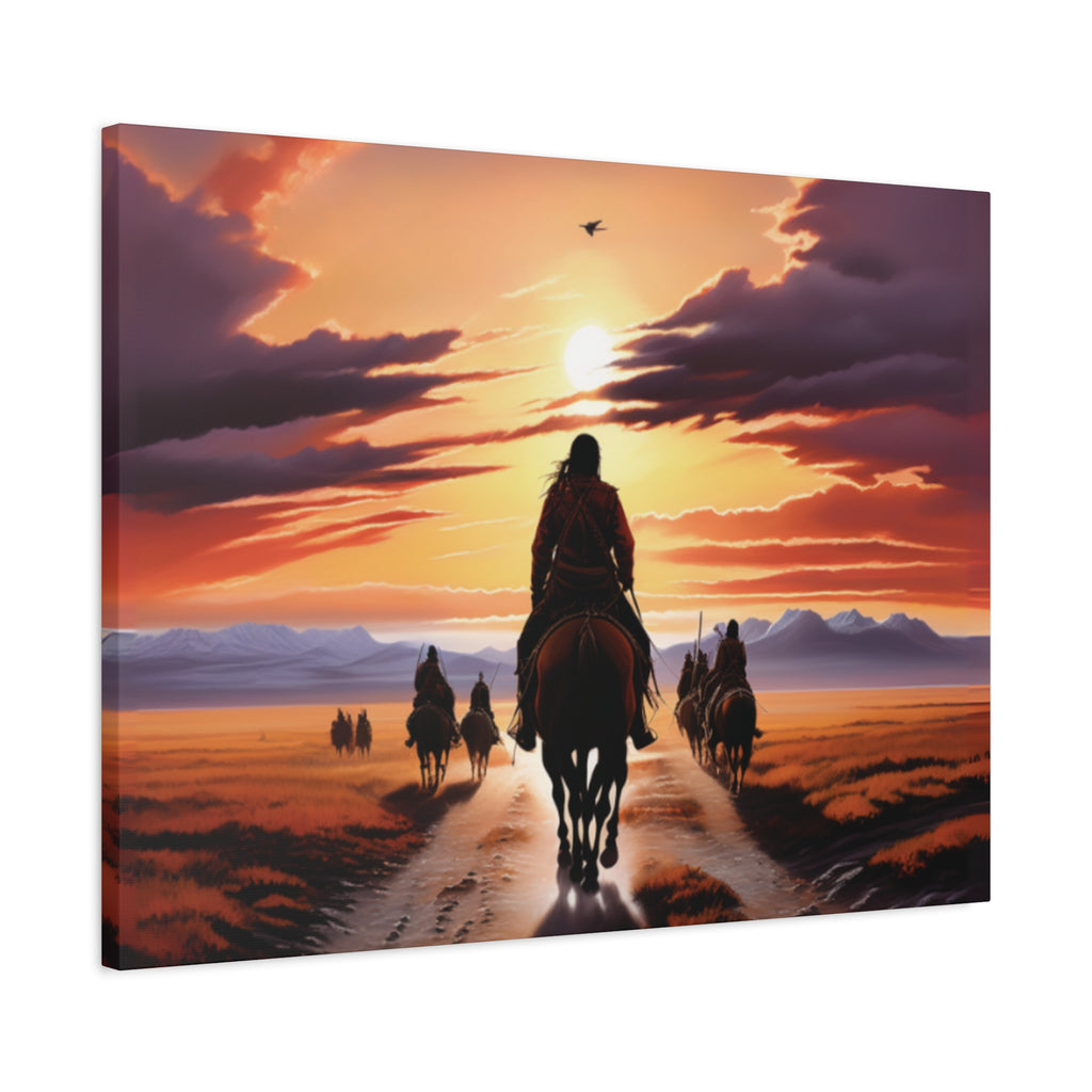 Sunset Horse Riding Canvas Art, Equestrian Home Decor, Wall Art, Western Art, Nature Lover Gift, Rustic Decor