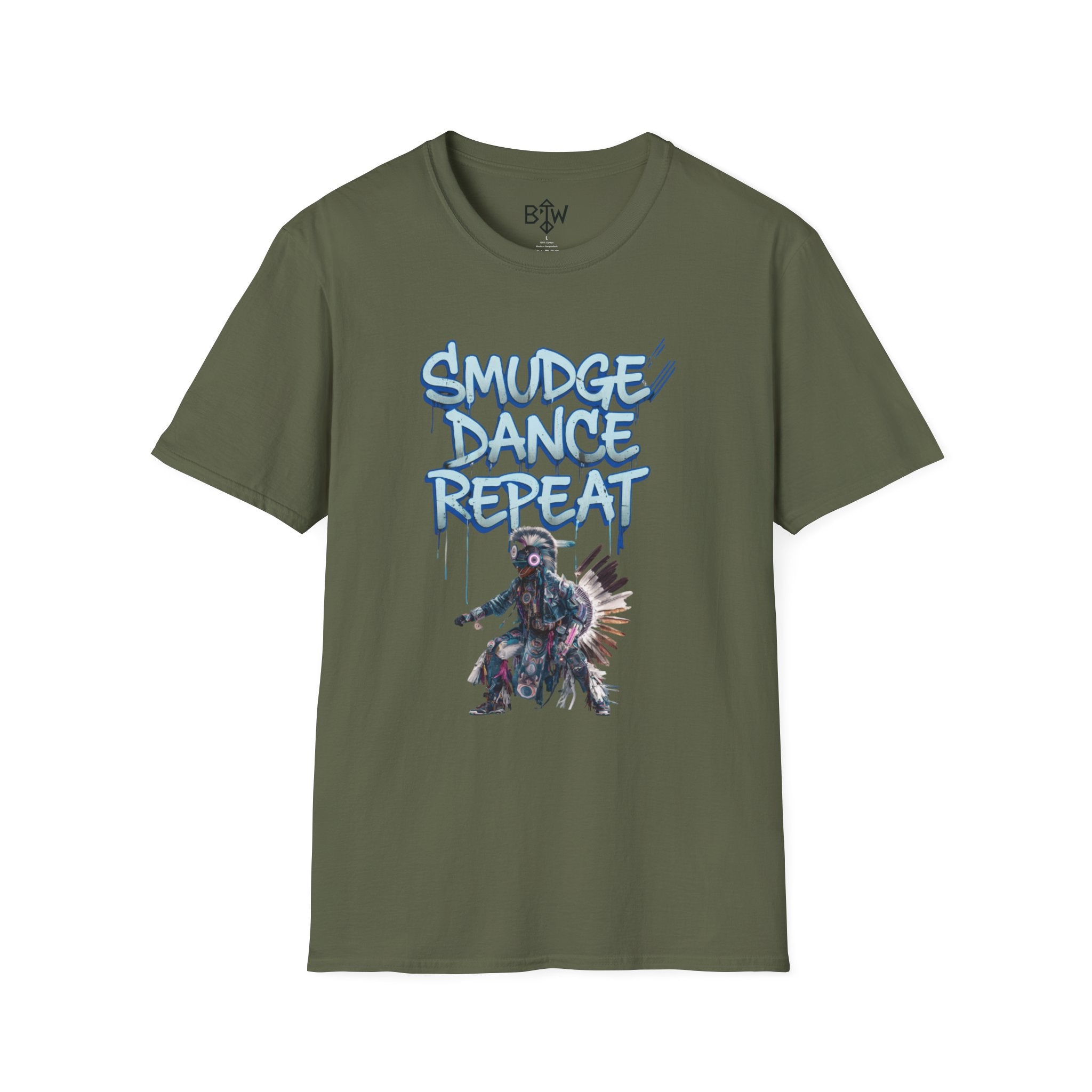 Smudge Dance Repeat T-Shirt — Tribal Dancer Graphic Tee