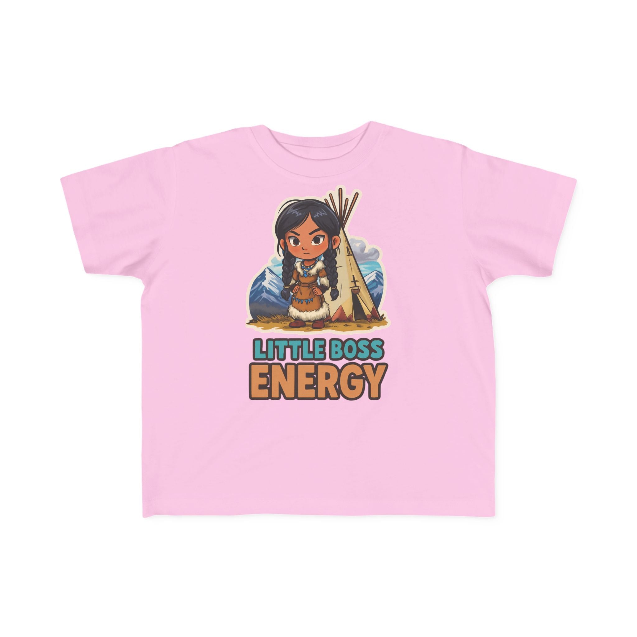 Toddler Tee — "Little Boss Energy" Native Girl Graphic