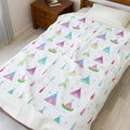 Tipi and Feather Velveteen Plush Blanket, Cozy Throw for Kids