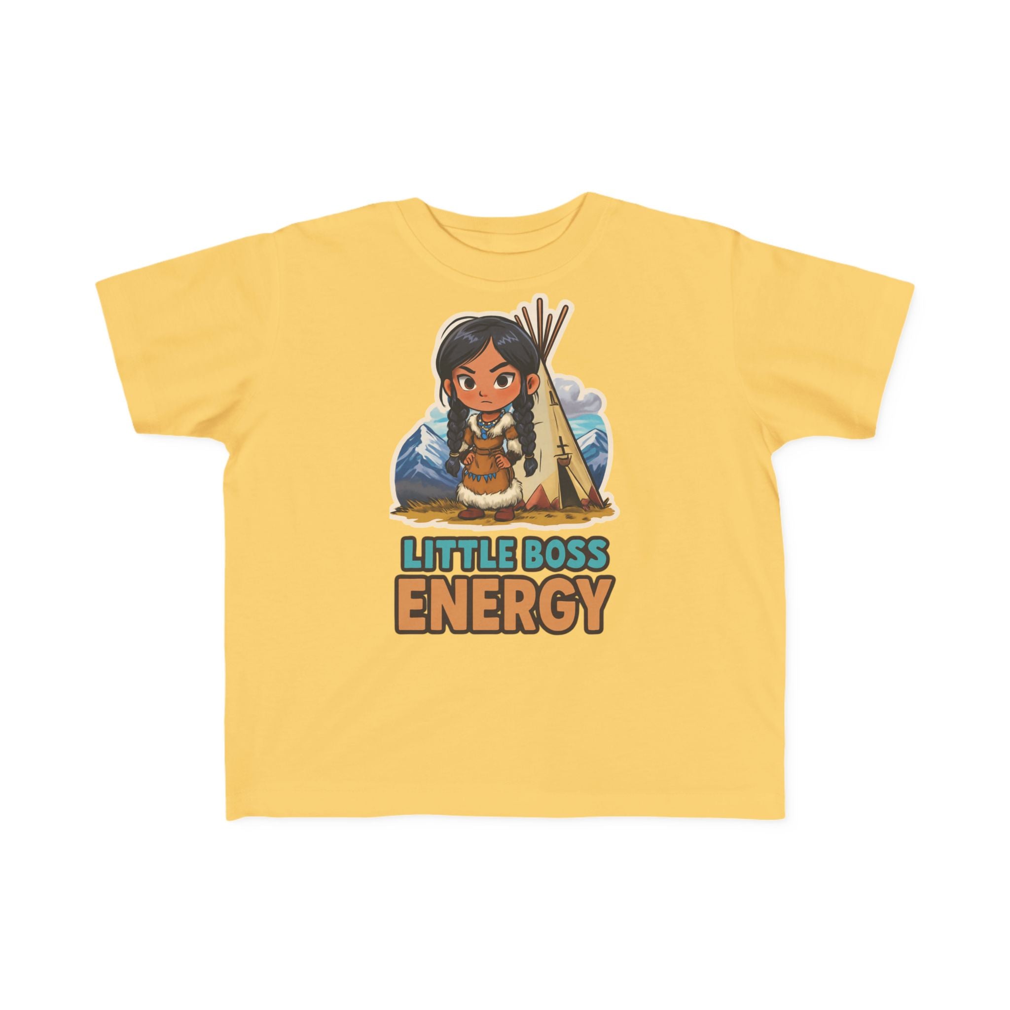 Toddler Tee — "Little Boss Energy" Native Girl Graphic