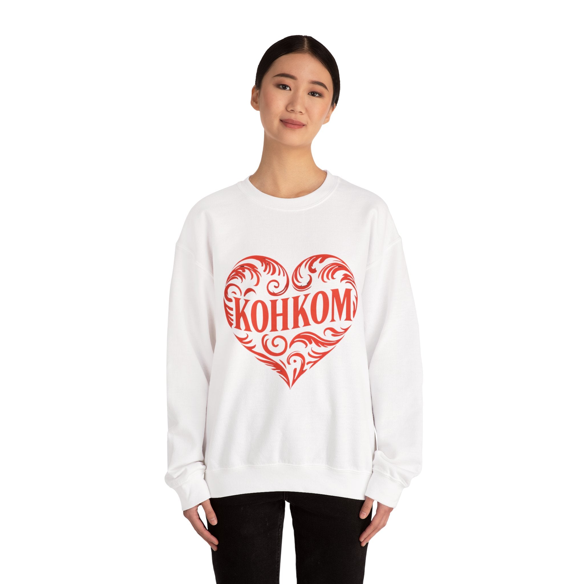 KOHKOM Heart Crewneck Sweatshirt — Floral Tribal Grandma Gift
