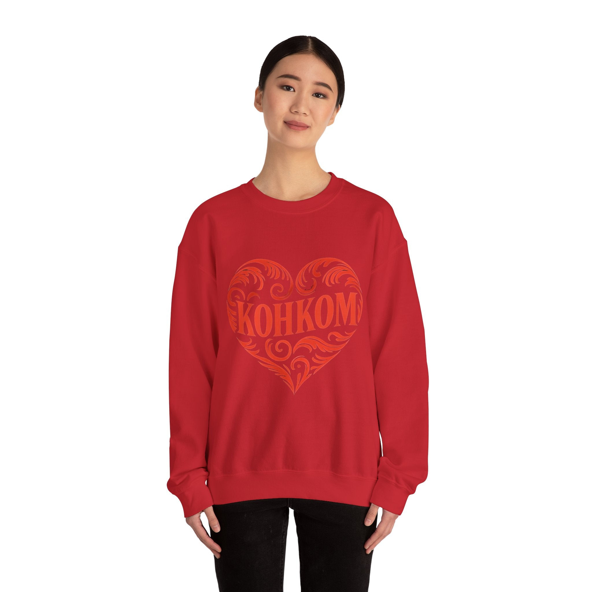 KOHKOM Heart Crewneck Sweatshirt — Floral Tribal Grandma Gift
