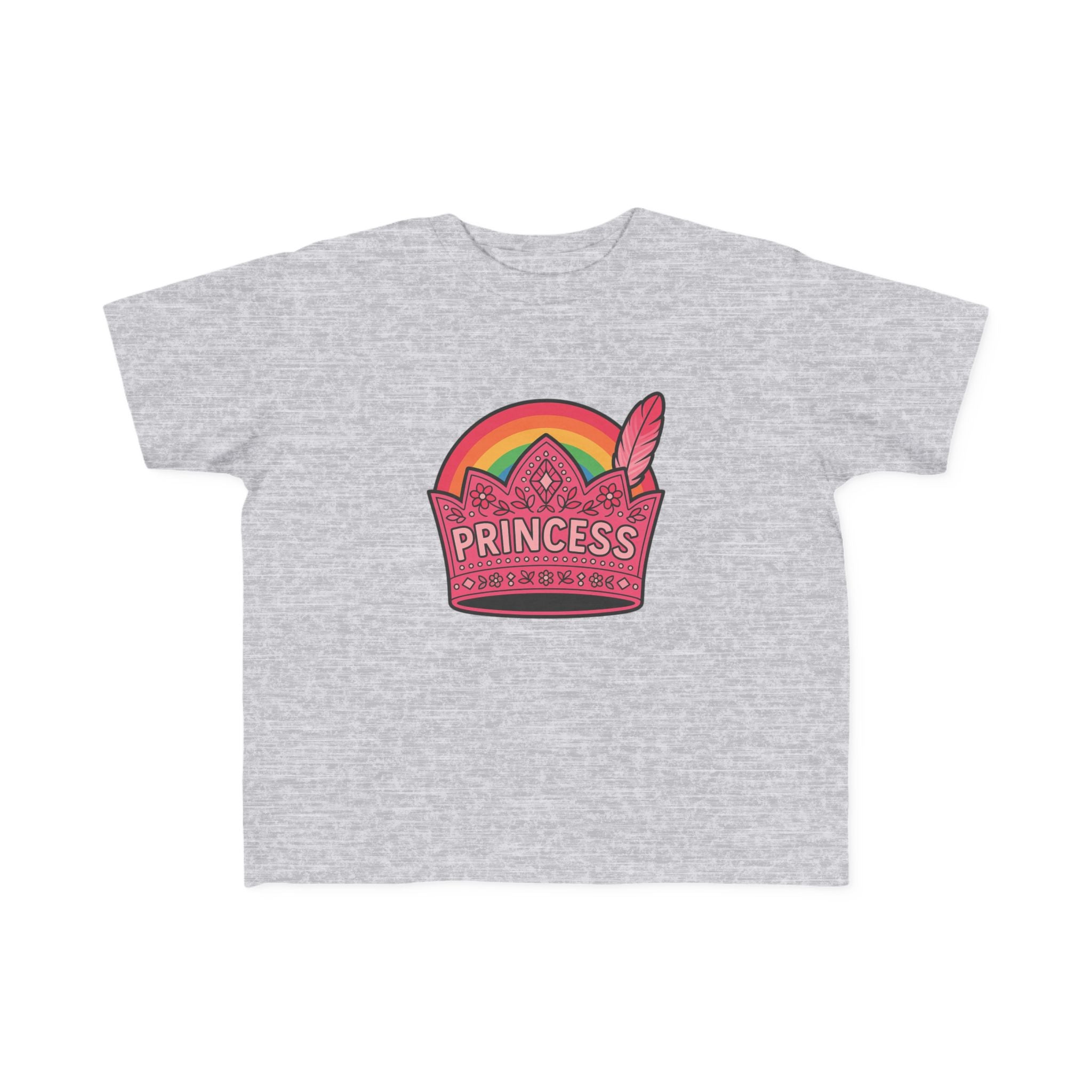 Princess Crown Toddler Tee — Colorful Rainbow Kids Shirt