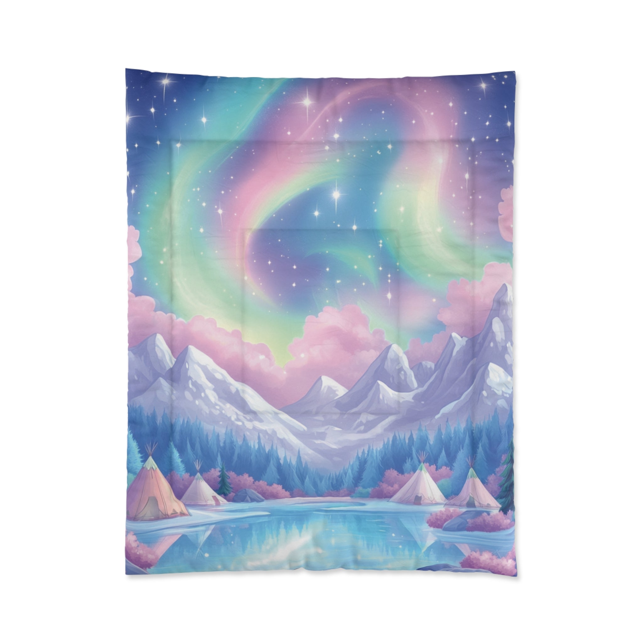 Blue Thunder Woman Northern Lights Comforter Blanket