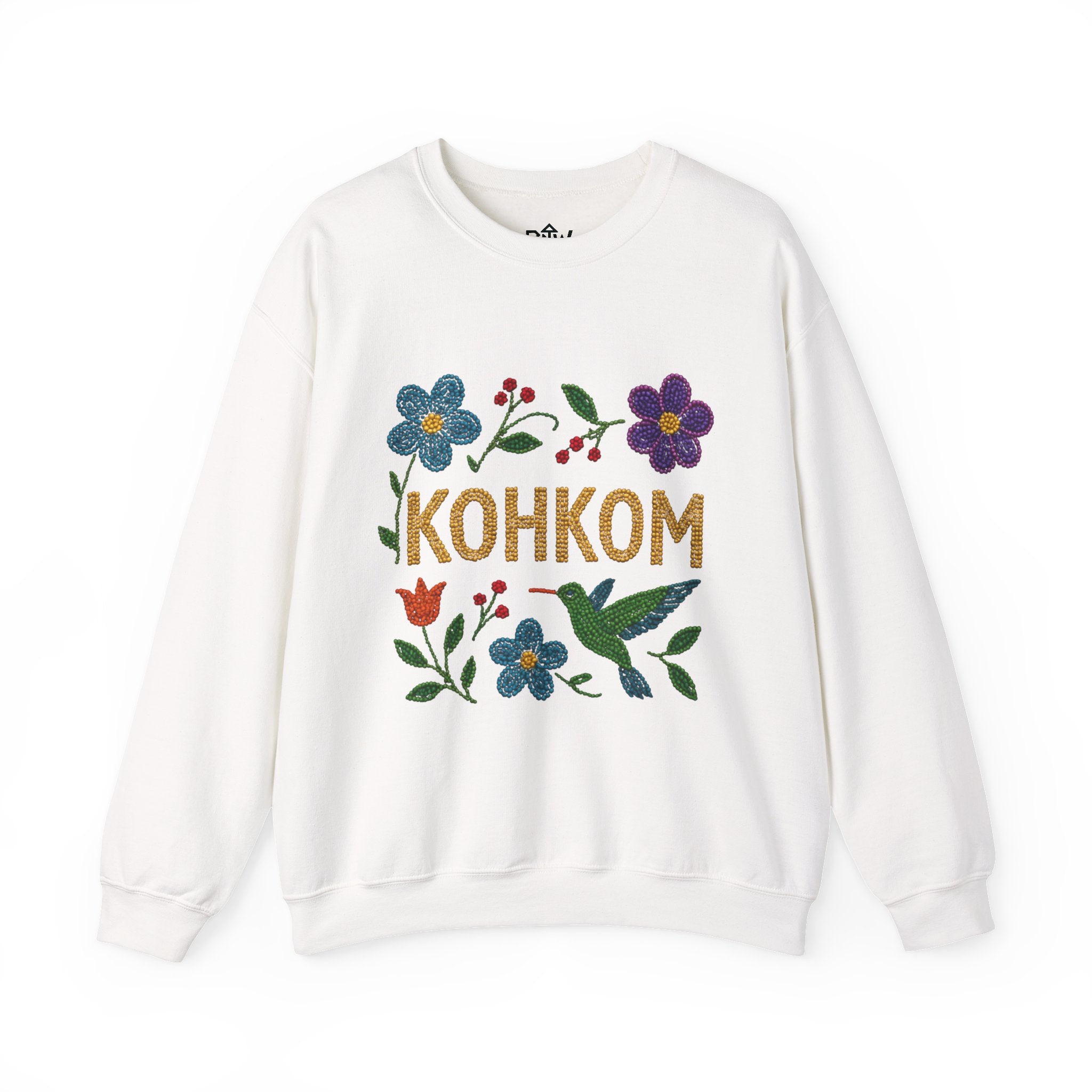 Kohkom Floral Crewneck Sweatshirt — Mother’s Day Indigenous-Inspired Sweatshirt