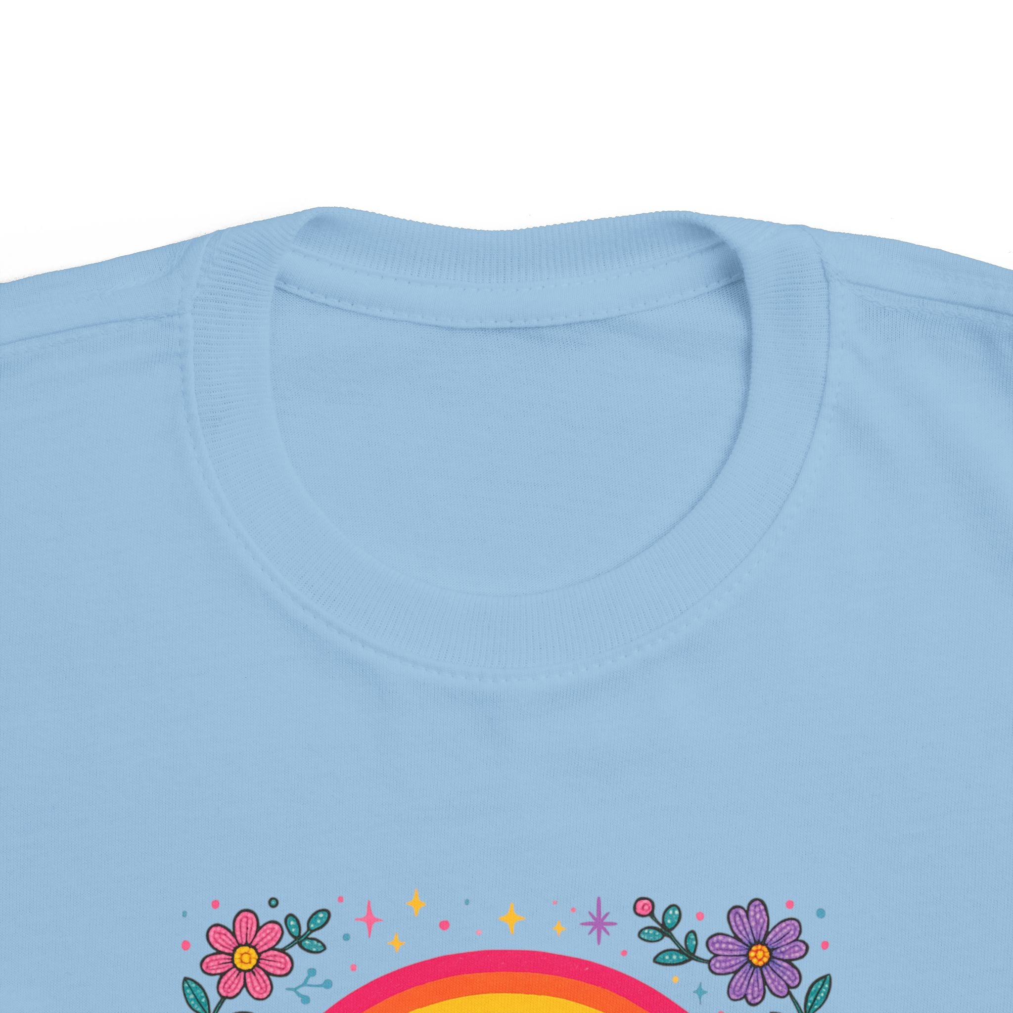 Toddler Princess Rainbow Tee — "Princess" Floral Graphic T-Shirt