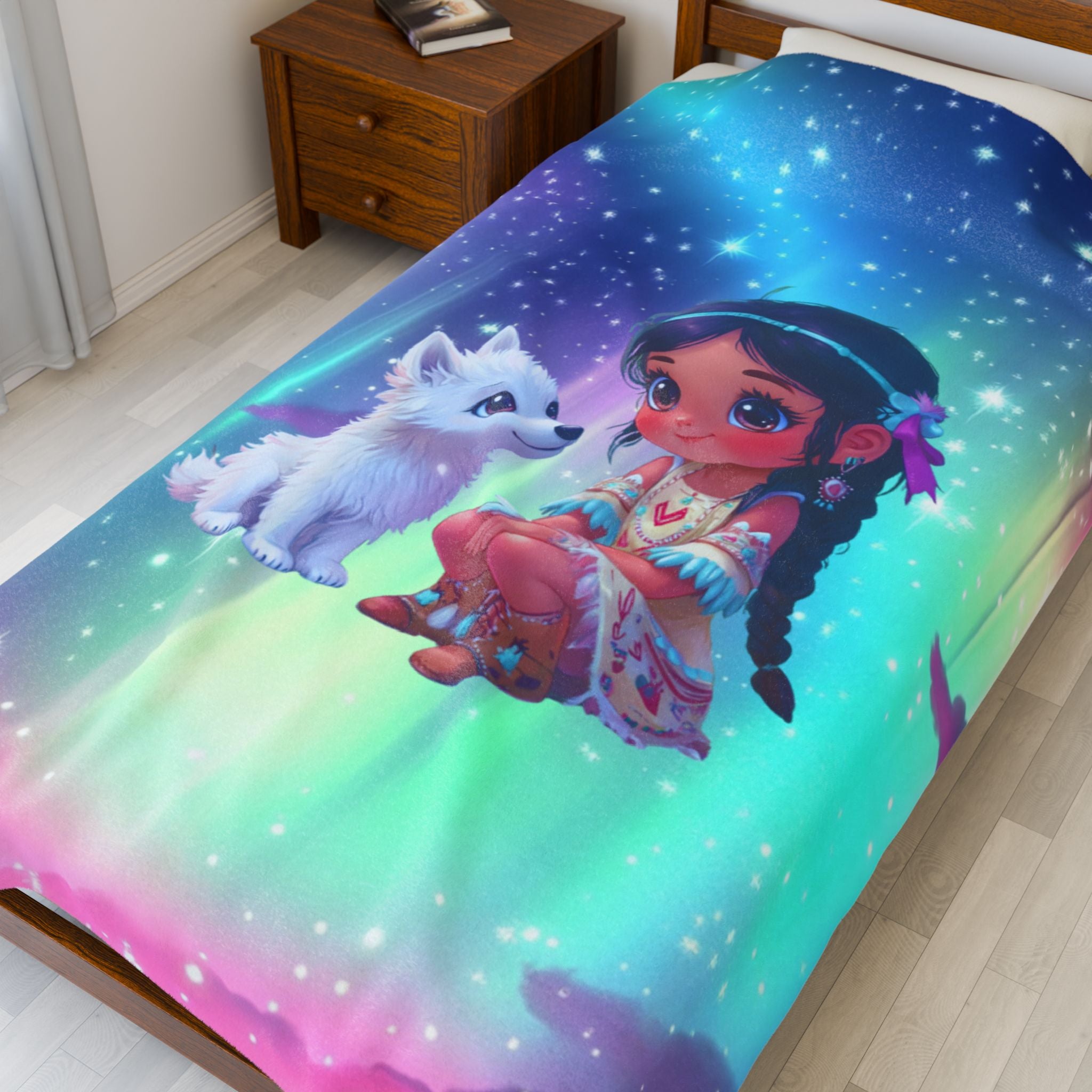 Blue Thunder Woman Velveteen Plush Blanket | Cozy Art Blanket