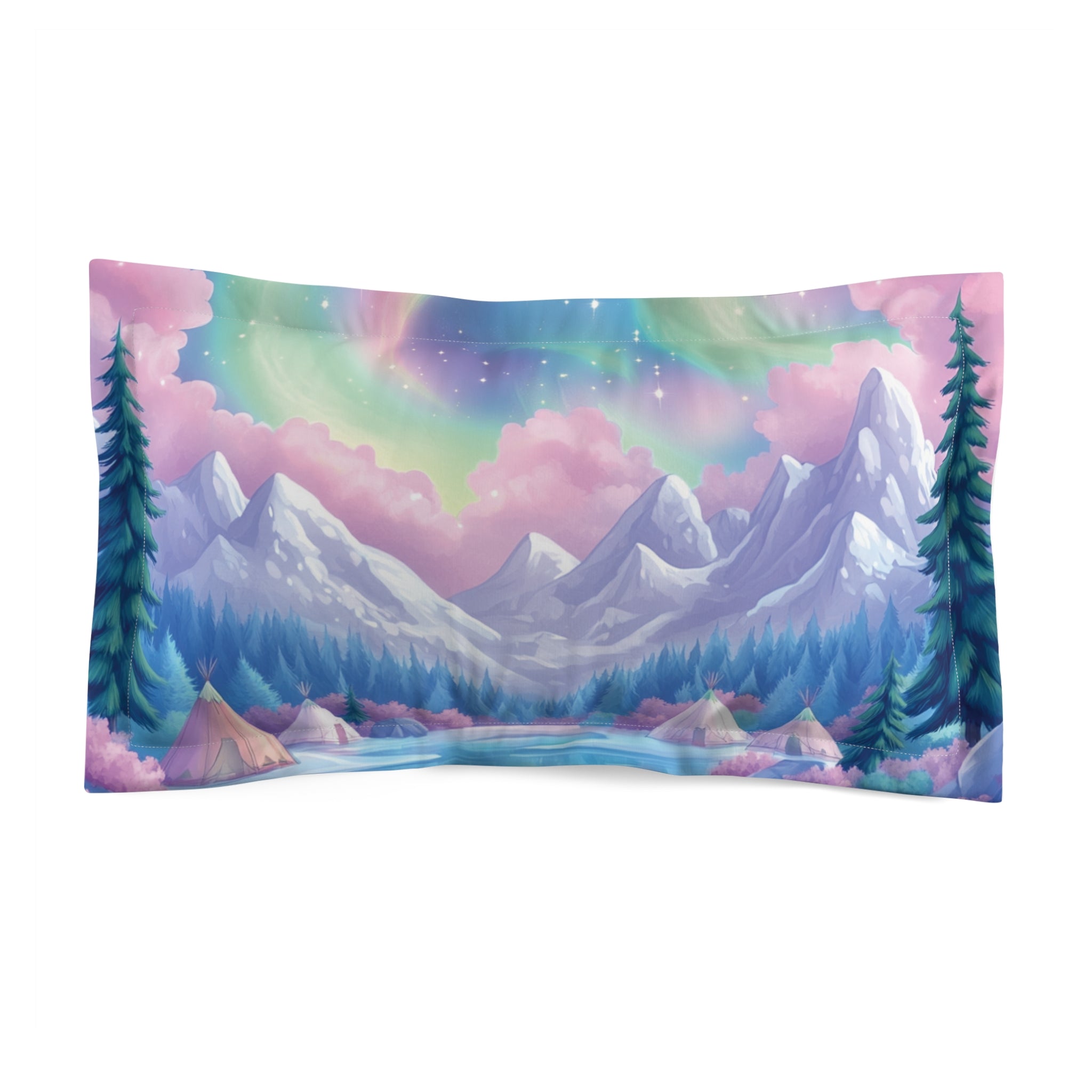 Blue Thunder Woman Northern Lights pillow