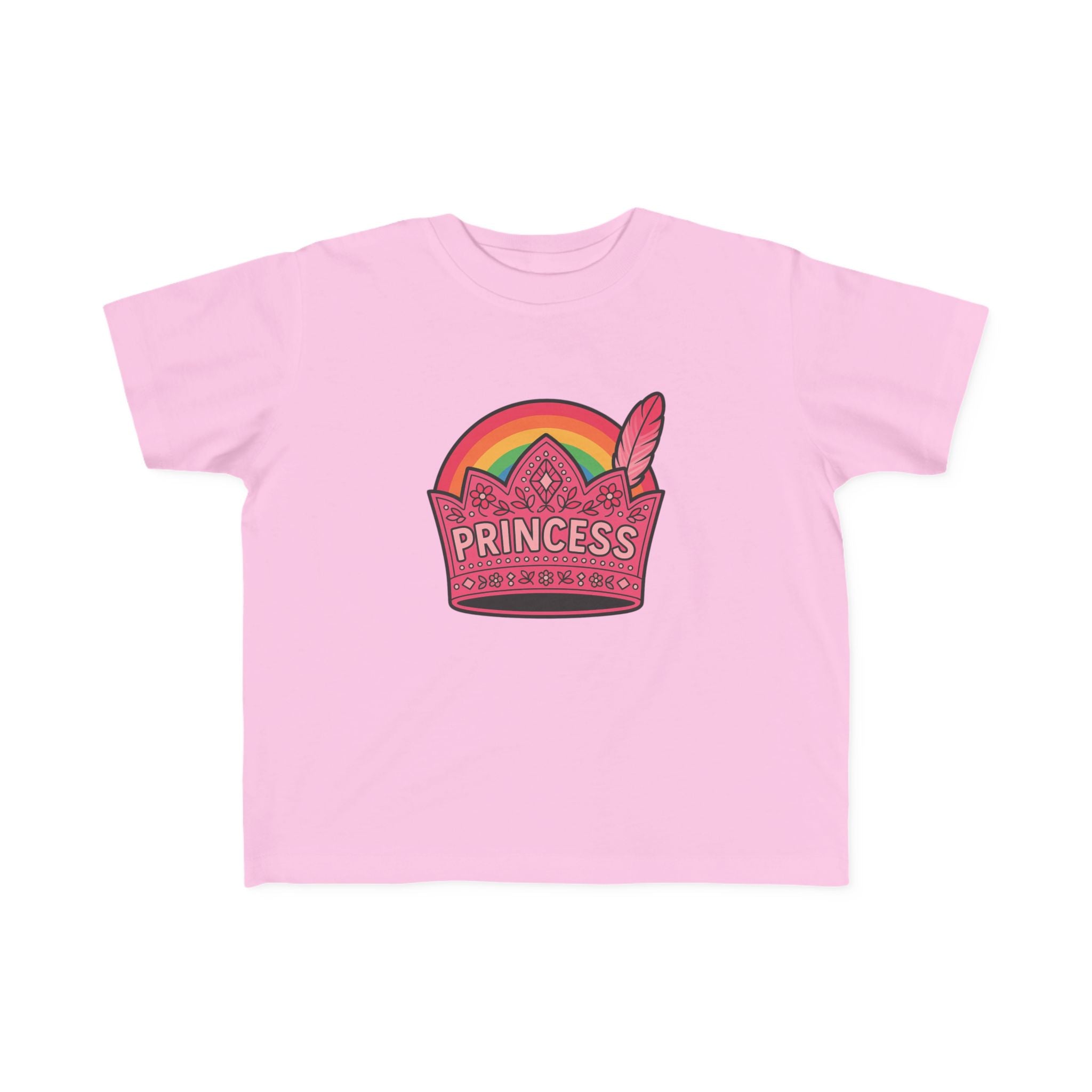 Princess Crown Toddler Tee — Colorful Rainbow Kids Shirt