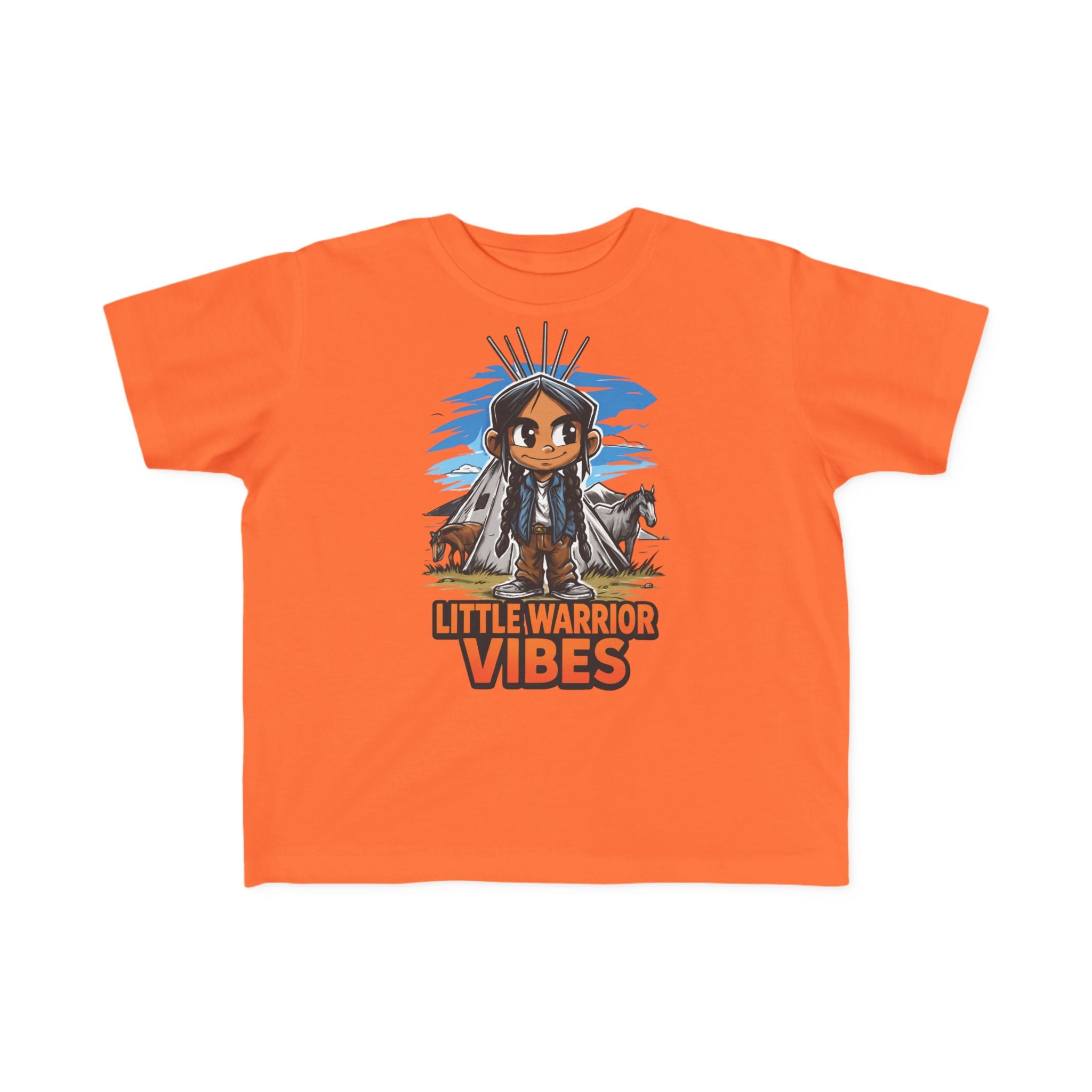 Little Warrior Vibes Toddler Tee — Cute Native-Inspired Character Shirt for Kids