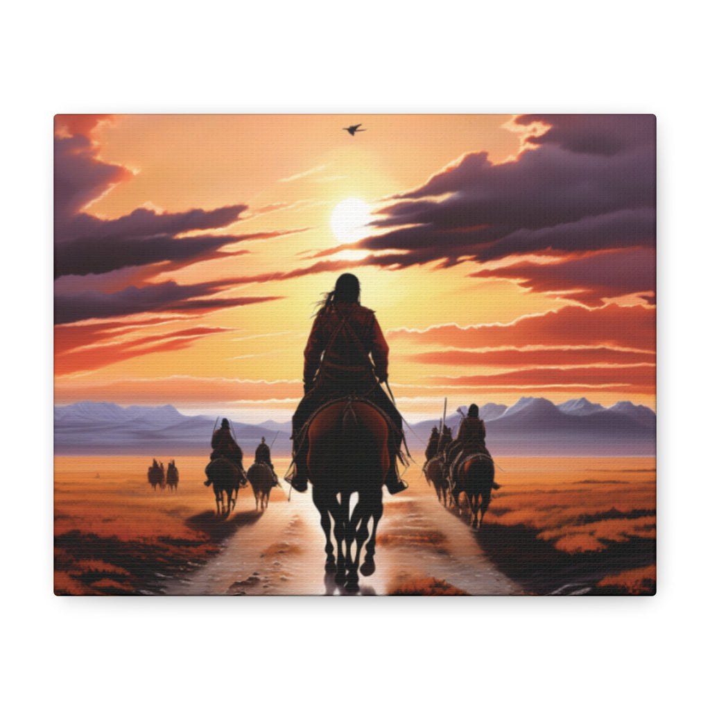 Sunset Horse Riding Canvas Art, Equestrian Home Decor, Wall Art, Western Art, Nature Lover Gift, Rustic Decor