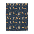 First Nation Designed Velveteen Plush Blanket — Indigenous Art Cozy Throw