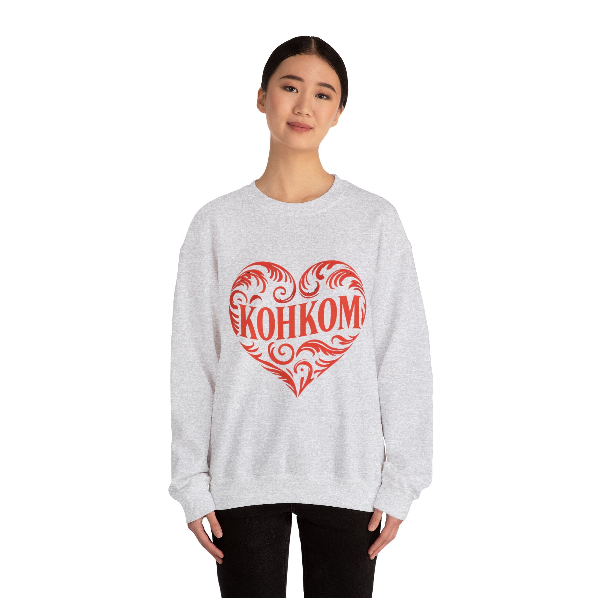 KOHKOM Heart Crewneck Sweatshirt — Floral Tribal Grandma Gift