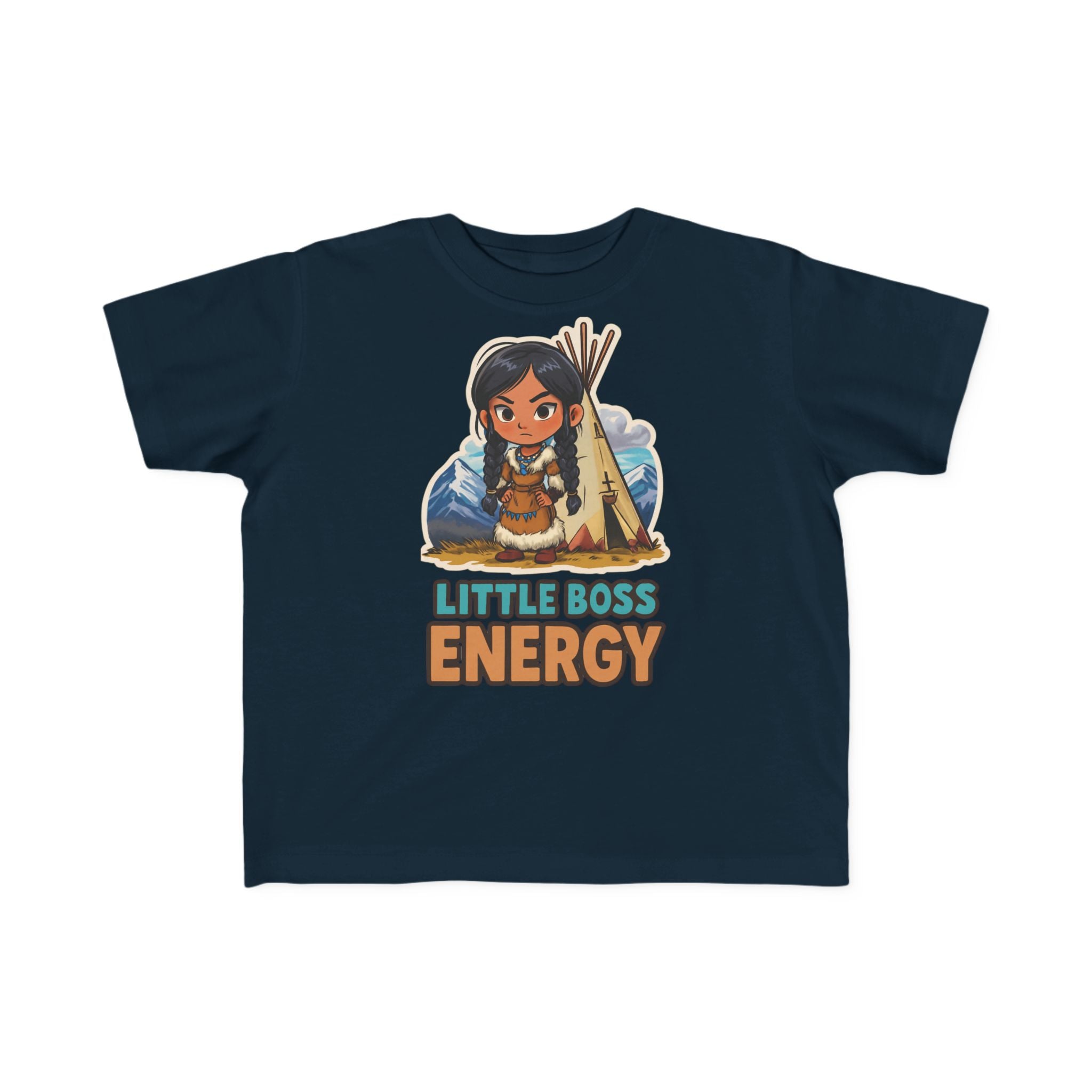 Toddler Tee — "Little Boss Energy" Native Girl Graphic