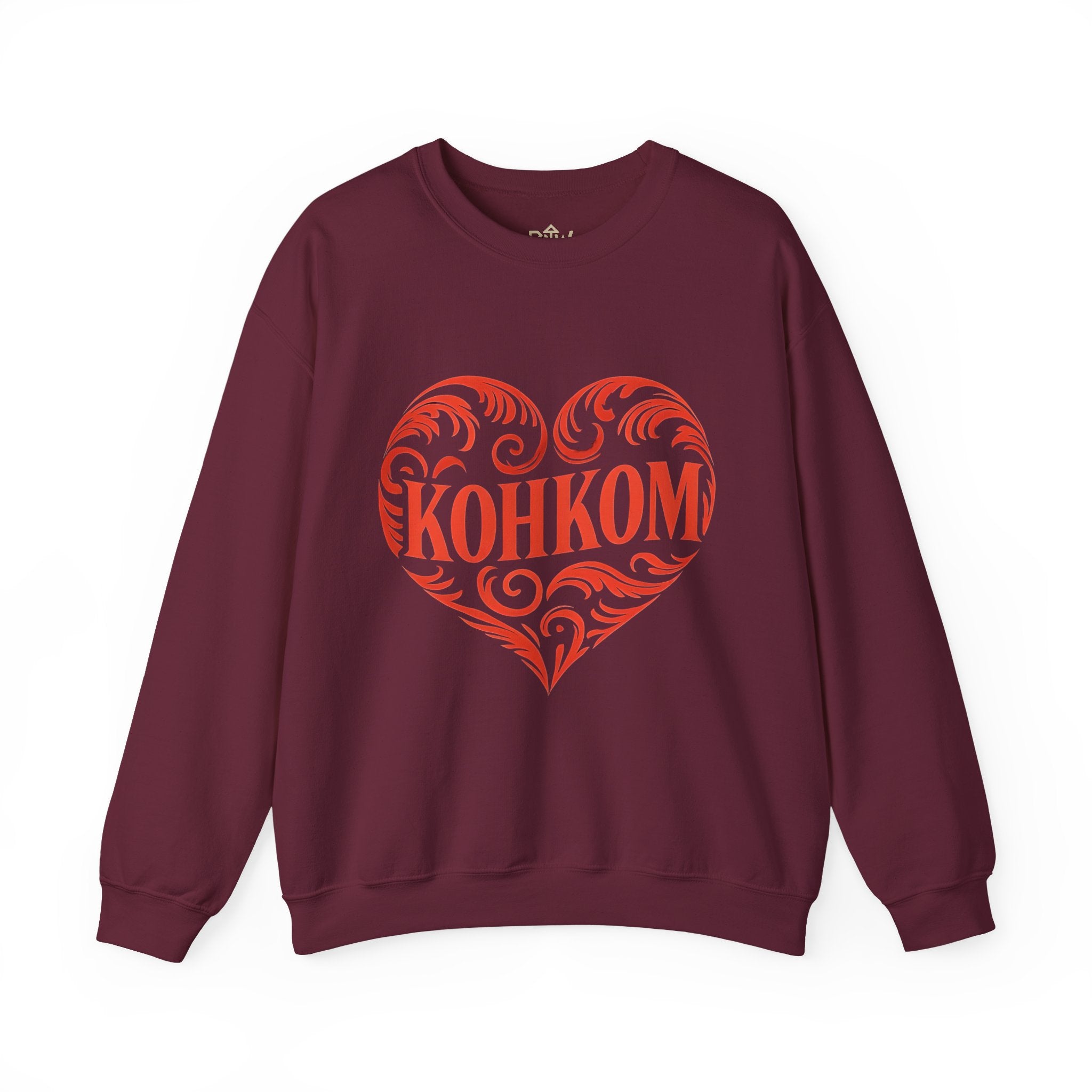KOHKOM Heart Crewneck Sweatshirt — Floral Tribal Grandma Gift