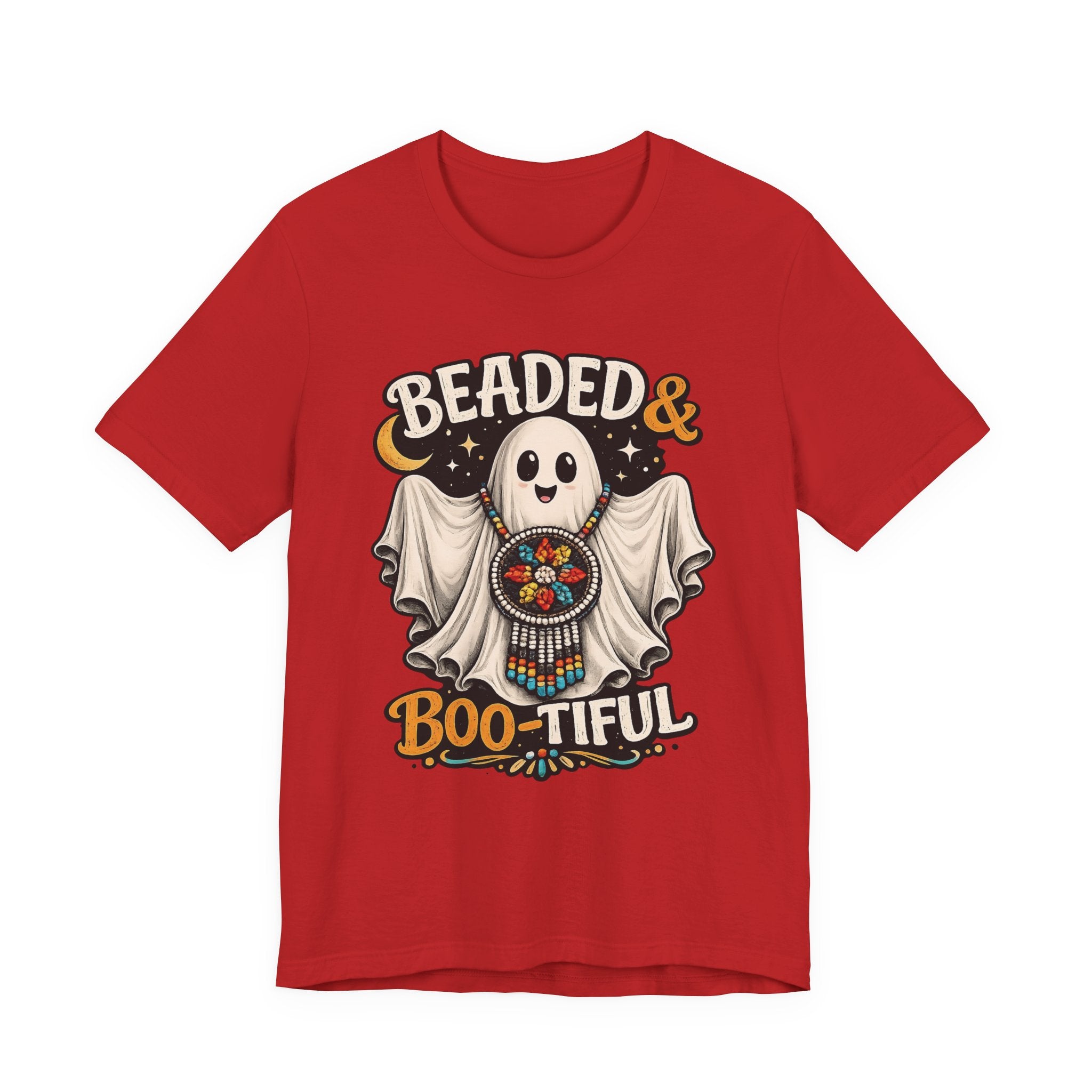 Beaded & Boo-tiful Ghost Tee — Halloween Costume Beadwork T‑Shirt