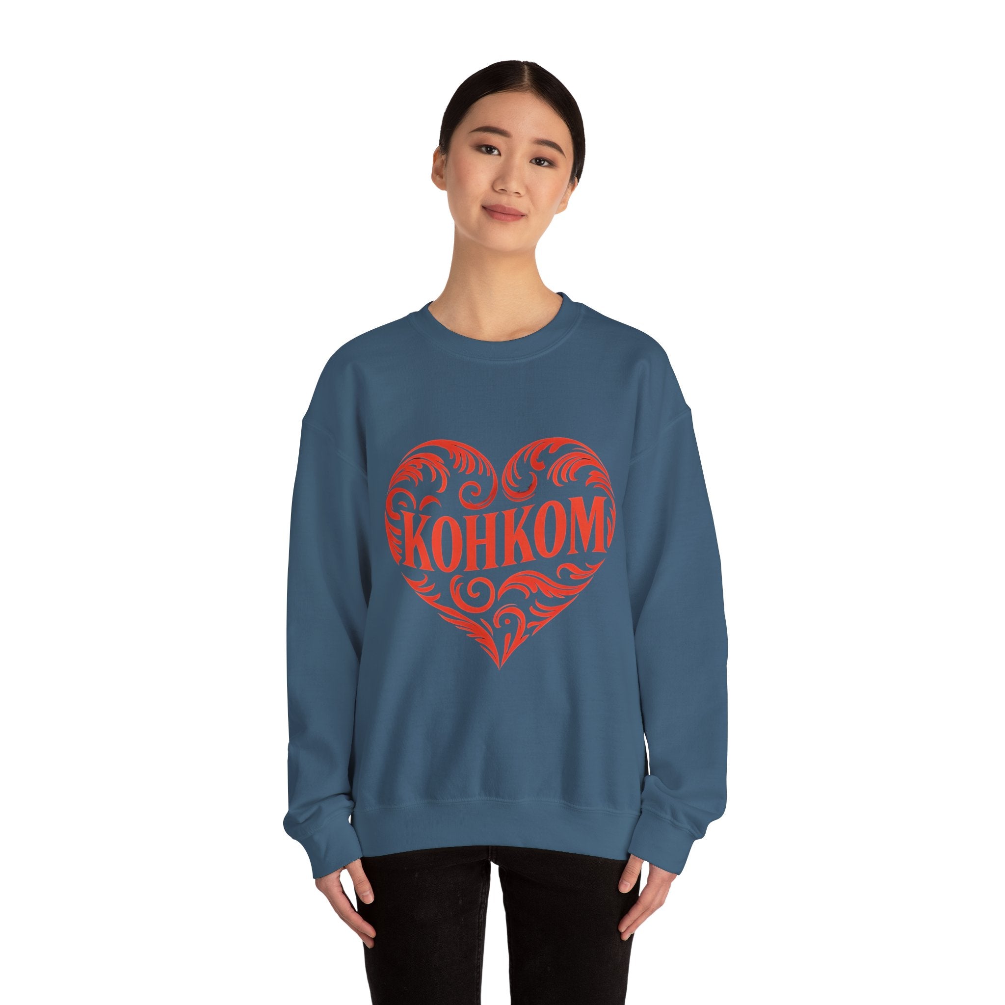 KOHKOM Heart Crewneck Sweatshirt — Floral Tribal Grandma Gift
