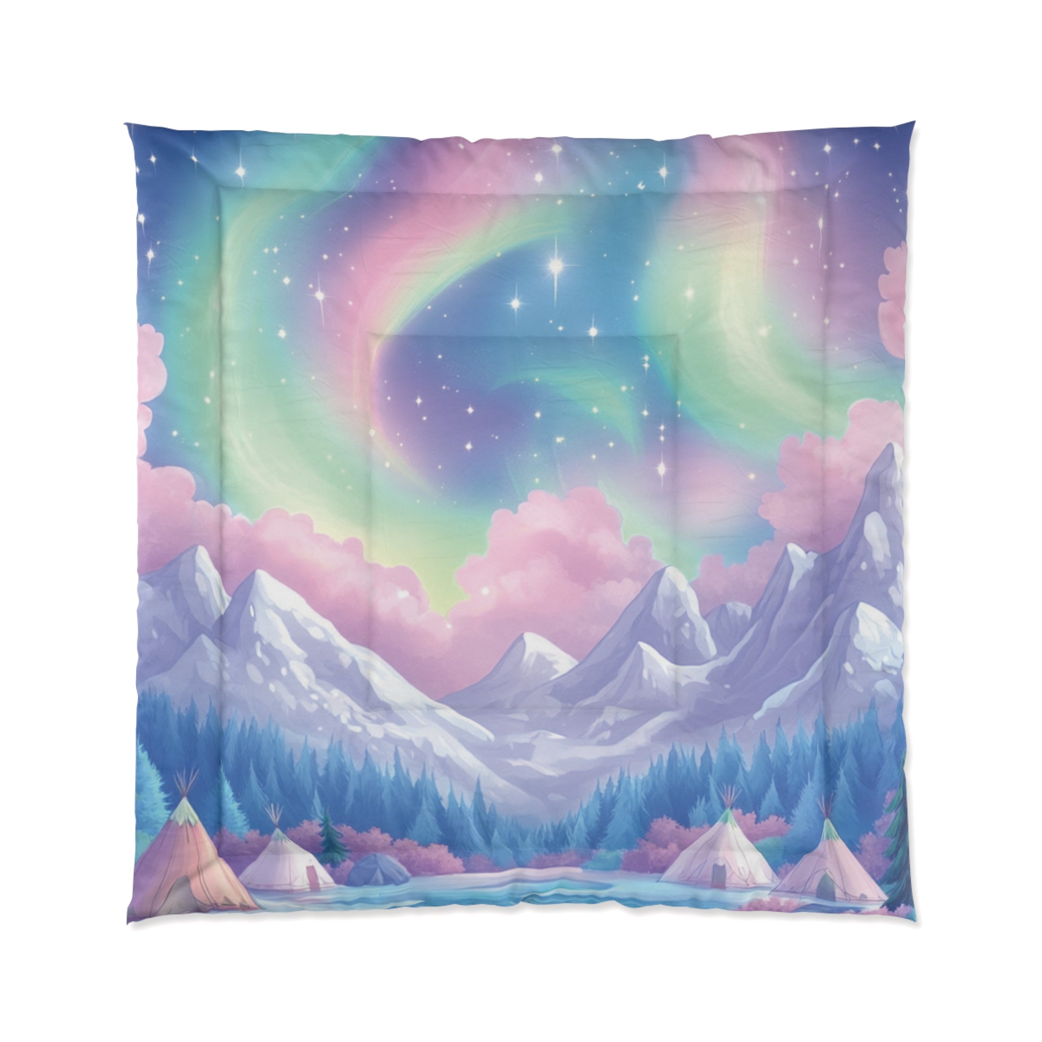 Blue Thunder Woman Northern Lights Comforter Blanket