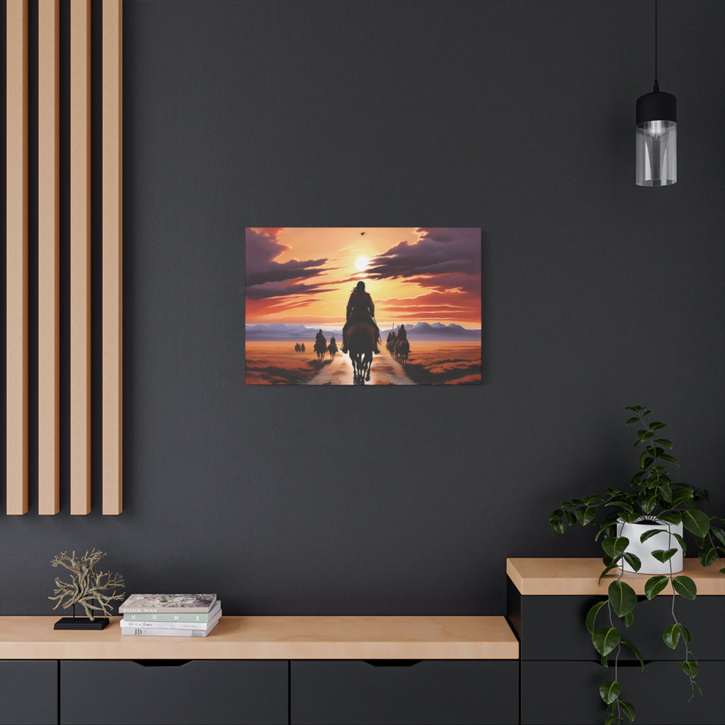 Sunset Horse Riding Canvas Art, Equestrian Home Decor, Wall Art, Western Art, Nature Lover Gift, Rustic Decor