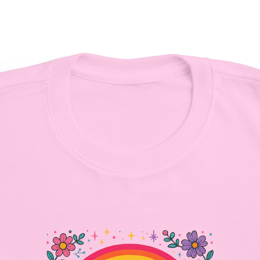 Toddler Princess Rainbow Tee — "Princess" Floral Graphic T-Shirt