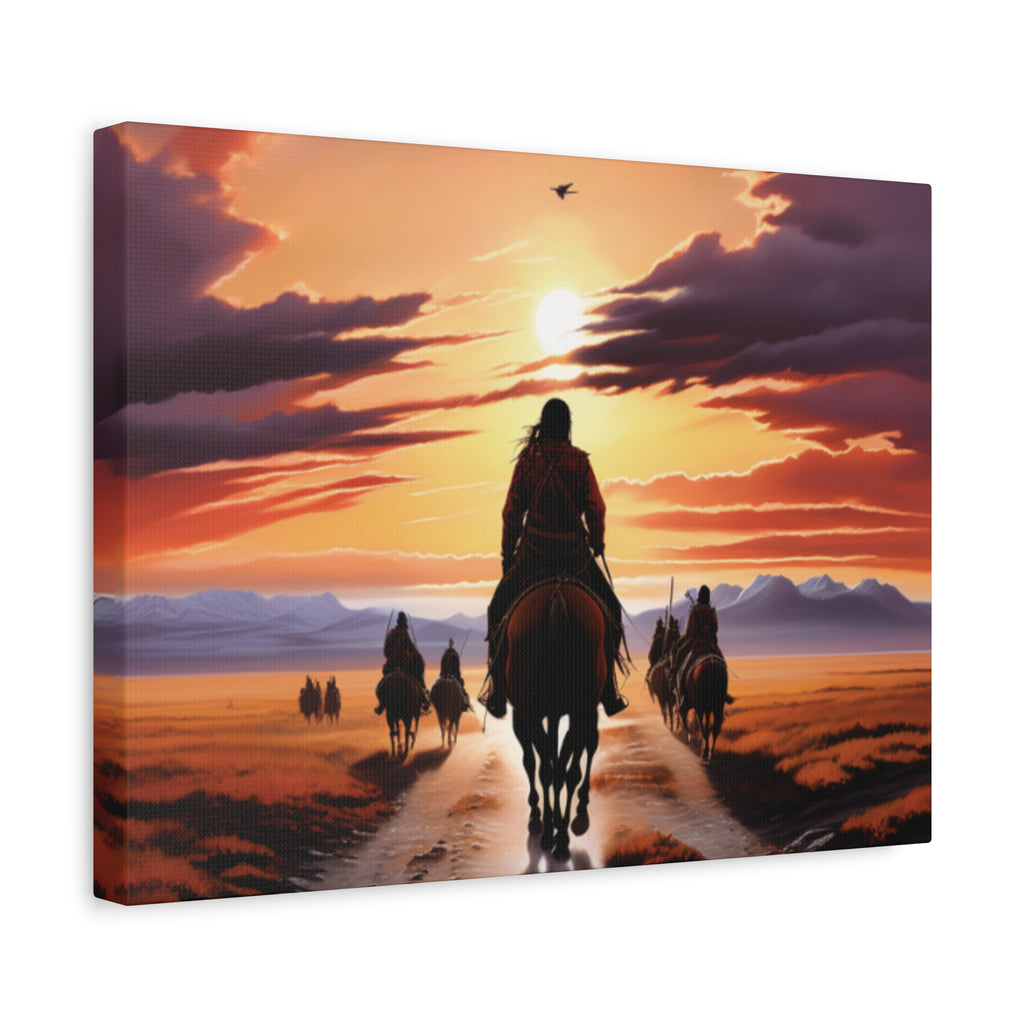 Sunset Horse Riding Canvas Art, Equestrian Home Decor, Wall Art, Western Art, Nature Lover Gift, Rustic Decor