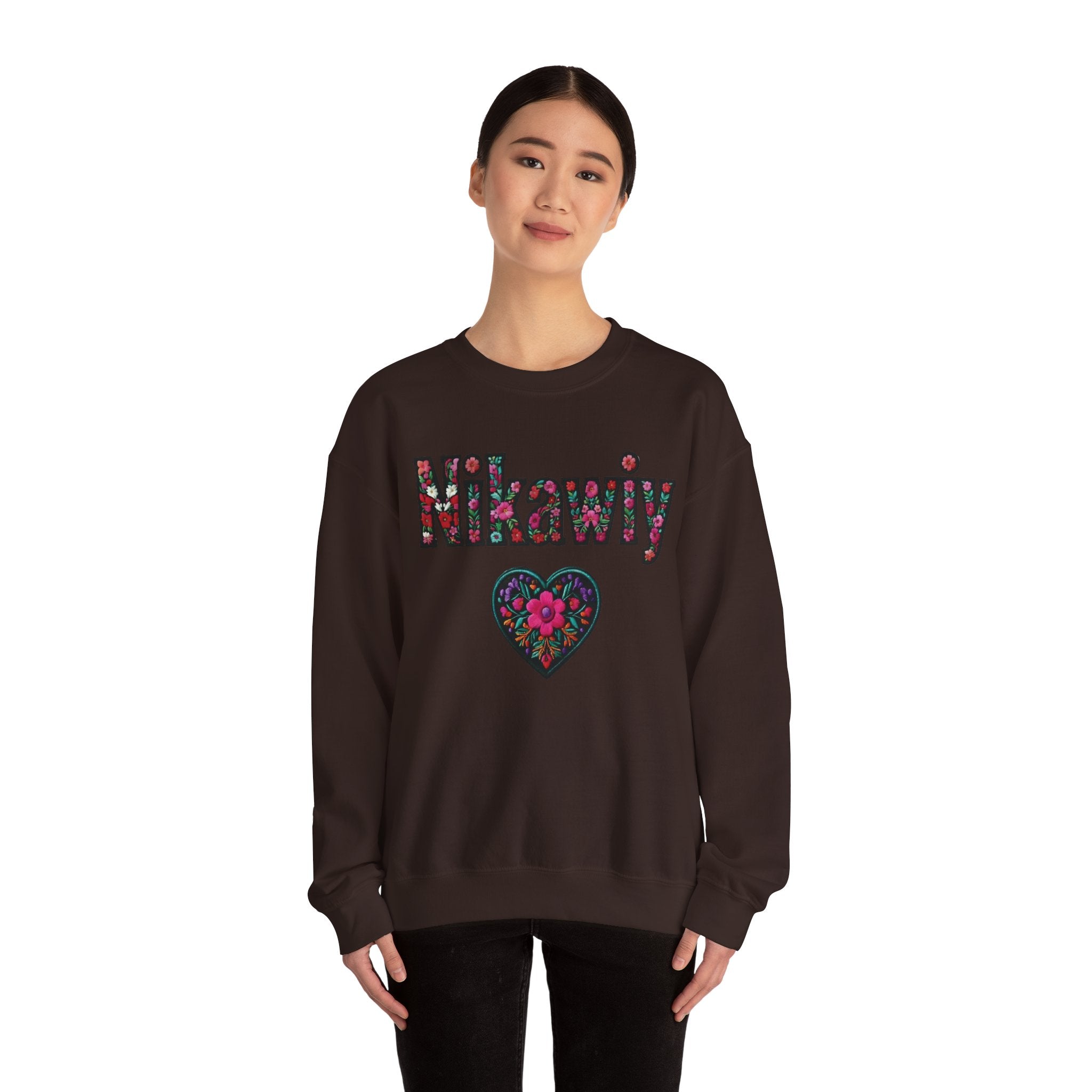 Nikawiy Floral Heart Sweatshirt
