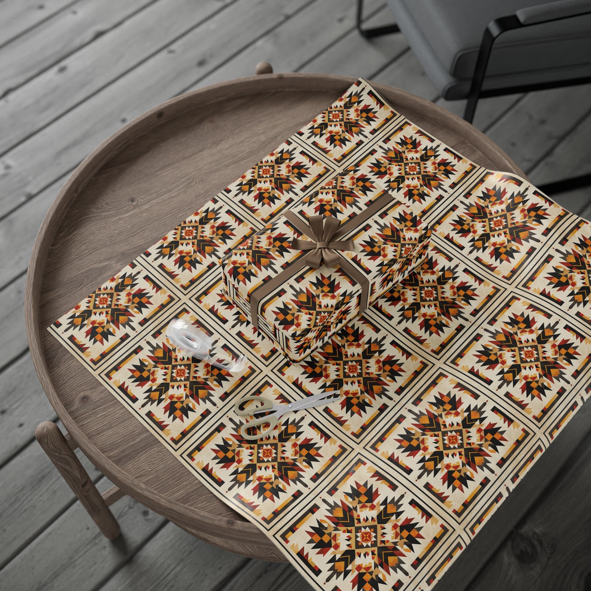 Sunburst Spirit – Plains Cree Geometric Wrapping Paper