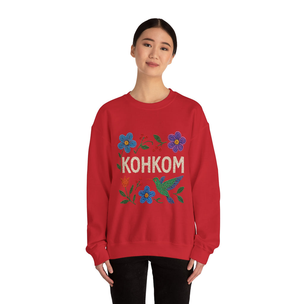 Hummingbird and Floral Kohkom Sweatshirt
