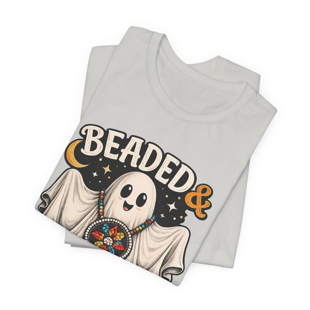 Beaded & Boo-tiful Ghost Tee — Halloween Costume Beadwork T‑Shirt