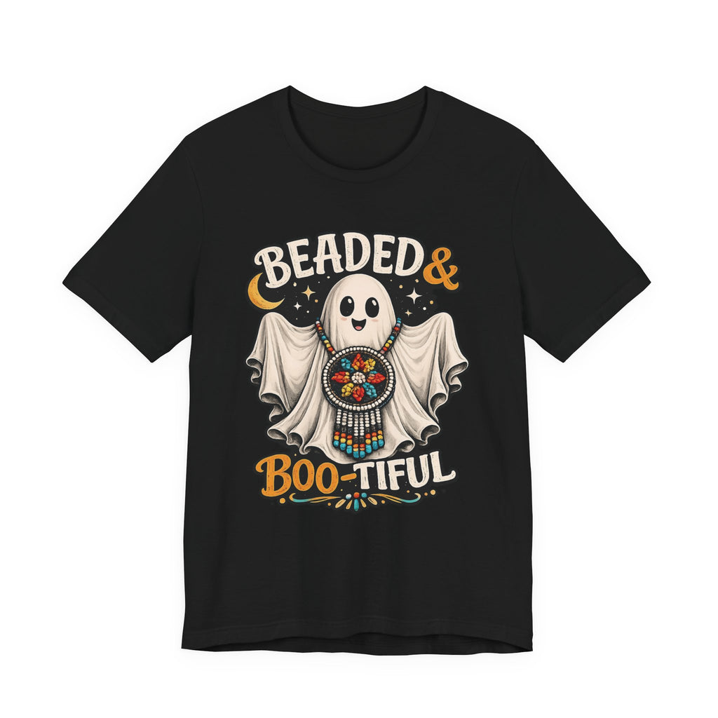 Beaded & Boo-tiful Ghost Tee — Halloween Costume Beadwork T‑Shirt