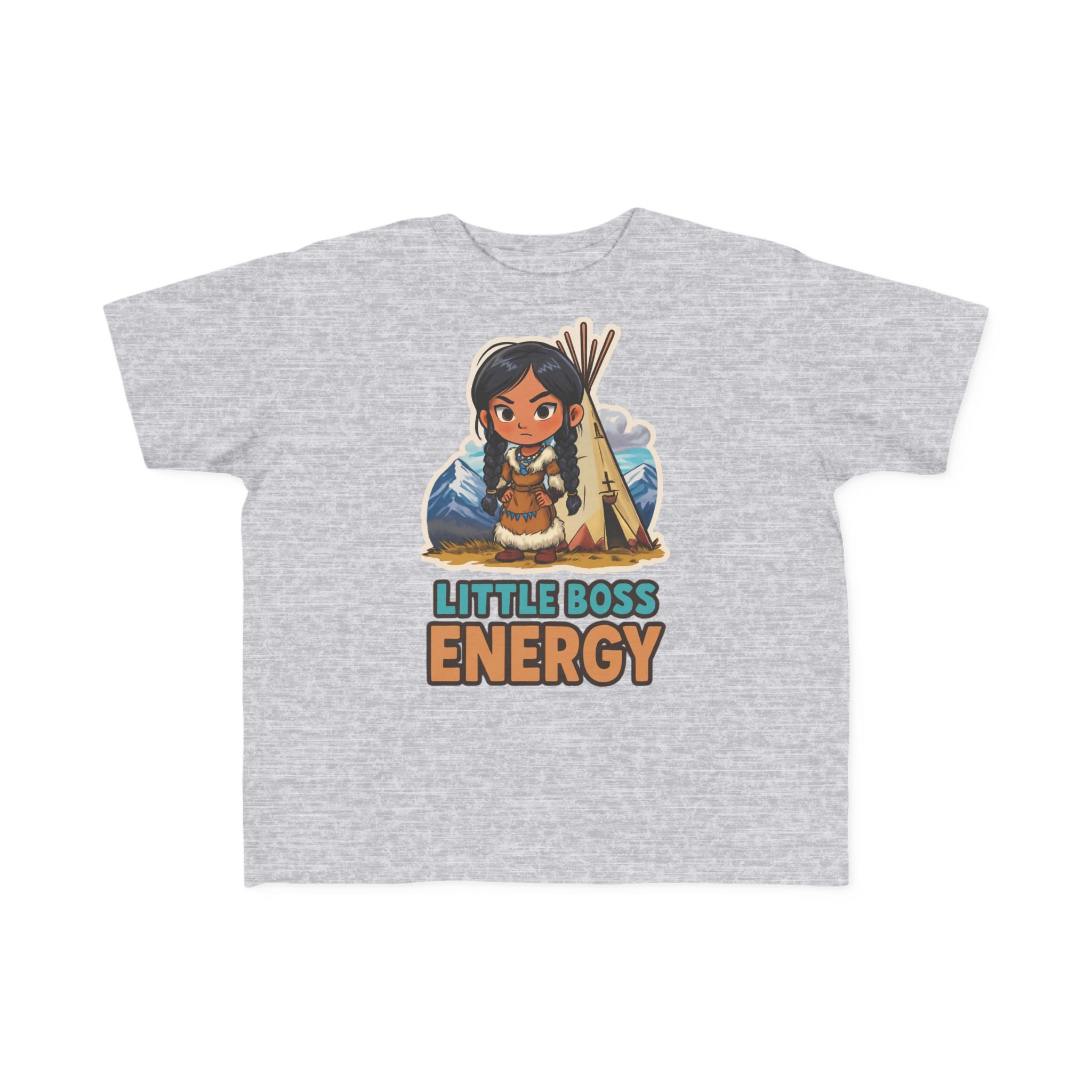 Toddler Tee — "Little Boss Energy" Native Girl Graphic