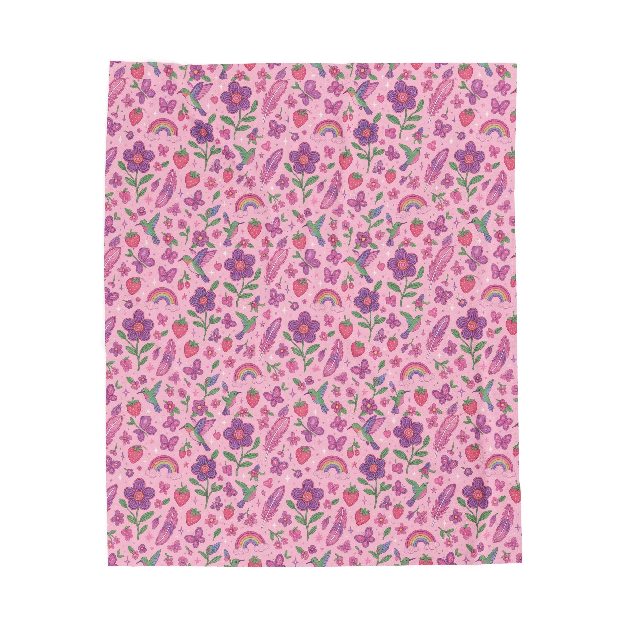 First Nation Designed Velveteen Plush Blanket -Indigenous Art Throw