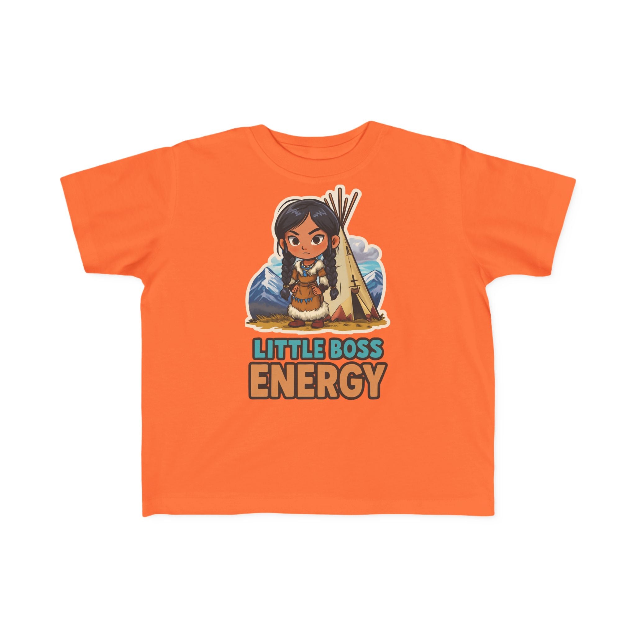 Toddler Tee — "Little Boss Energy" Native Girl Graphic