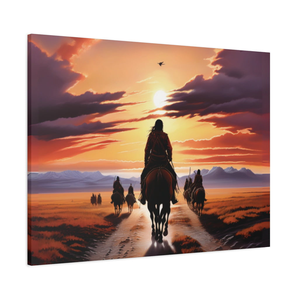 Sunset Horse Riding Canvas Art, Equestrian Home Decor, Wall Art, Western Art, Nature Lover Gift, Rustic Decor